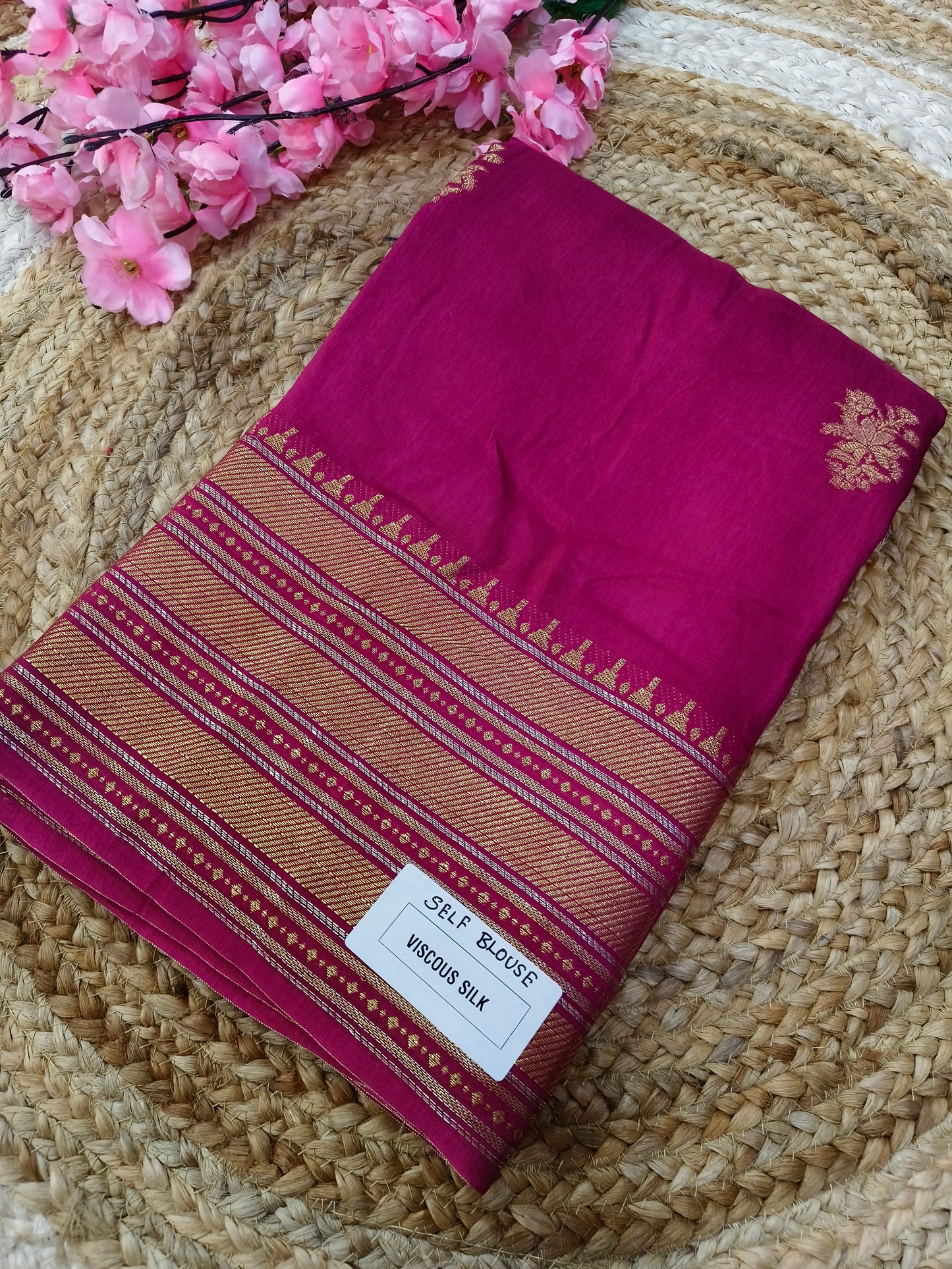 Wine viscous silk saree