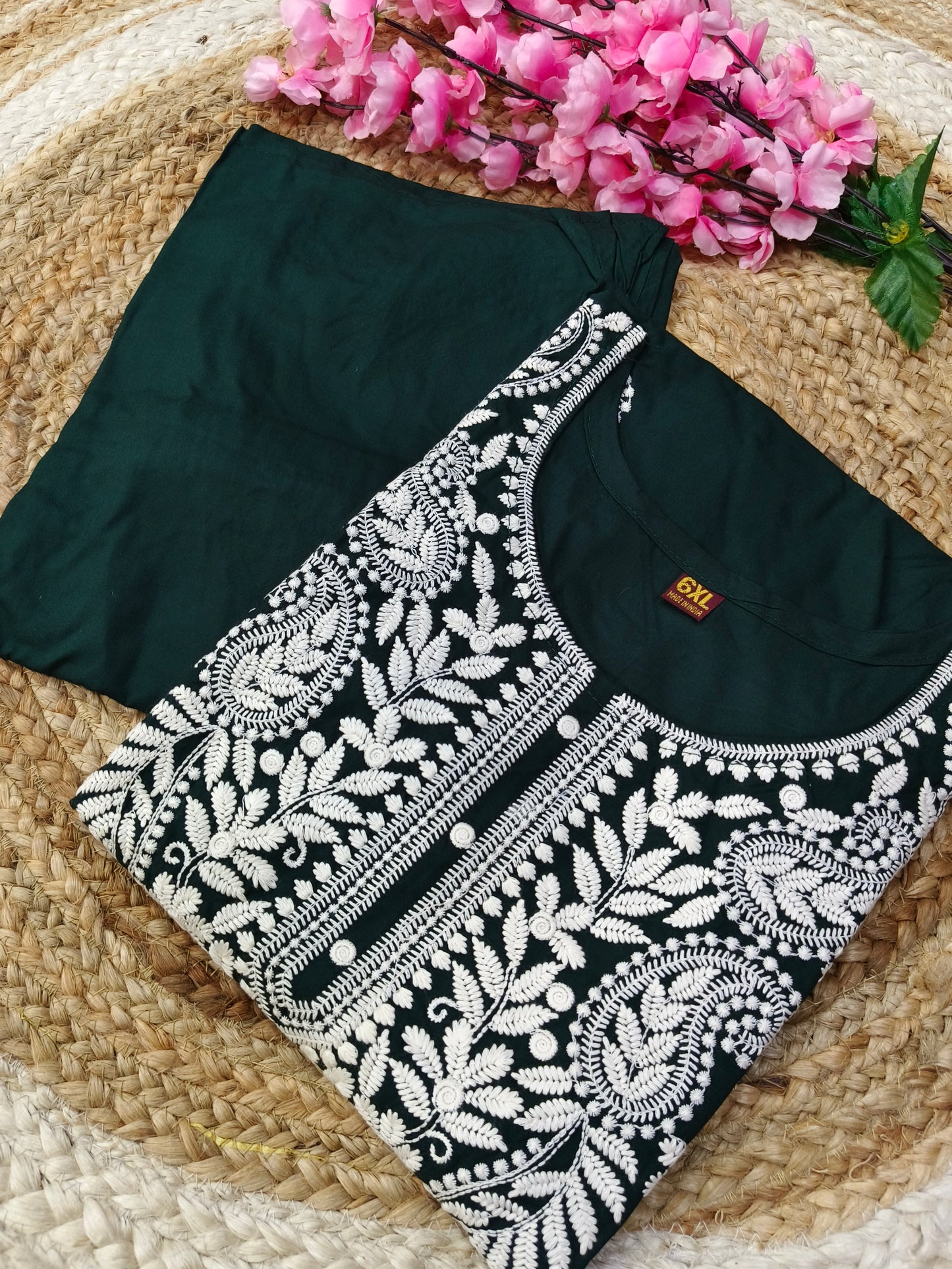 Bottle green plazzo designer dress