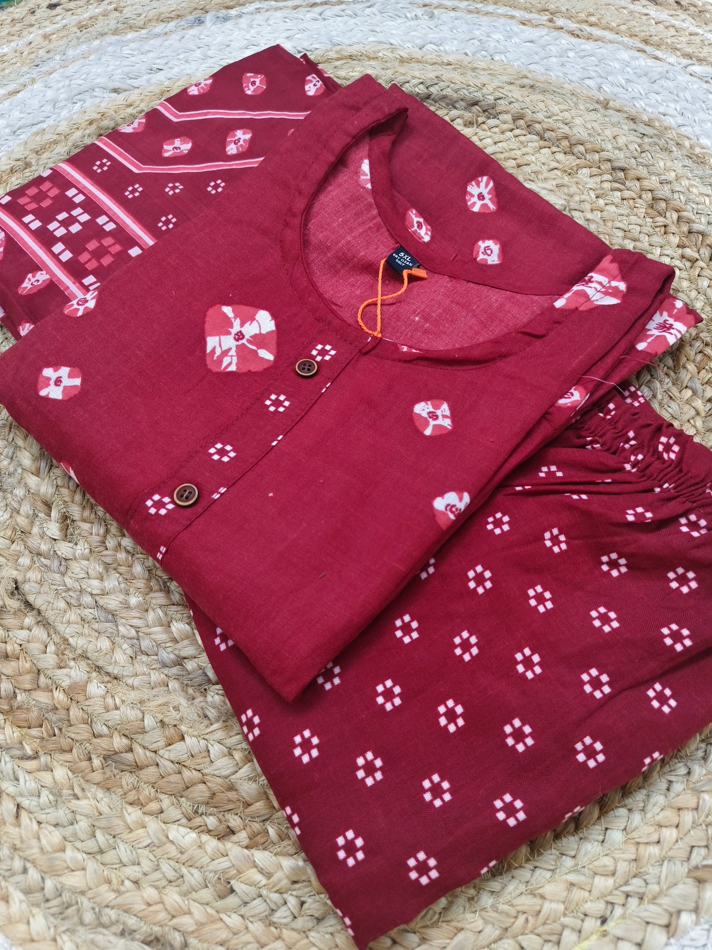 Marron Cotton sets with duppatta