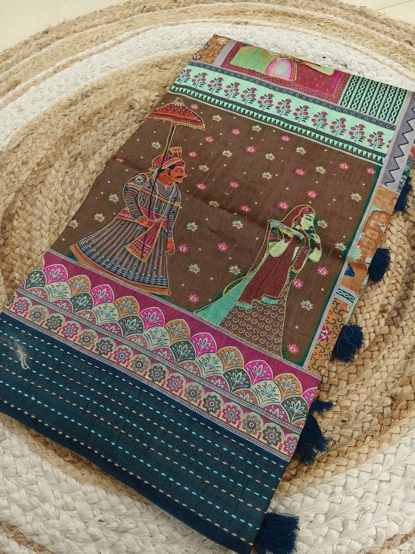 Dark Green Heritage Silk saree