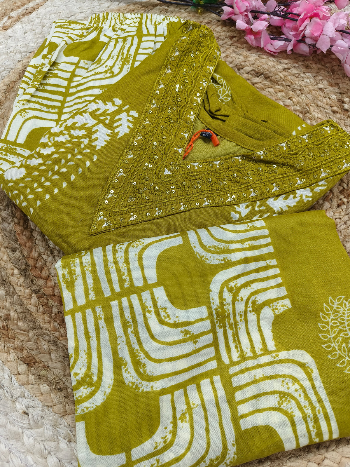 Yellow Cotton sets with duppatta