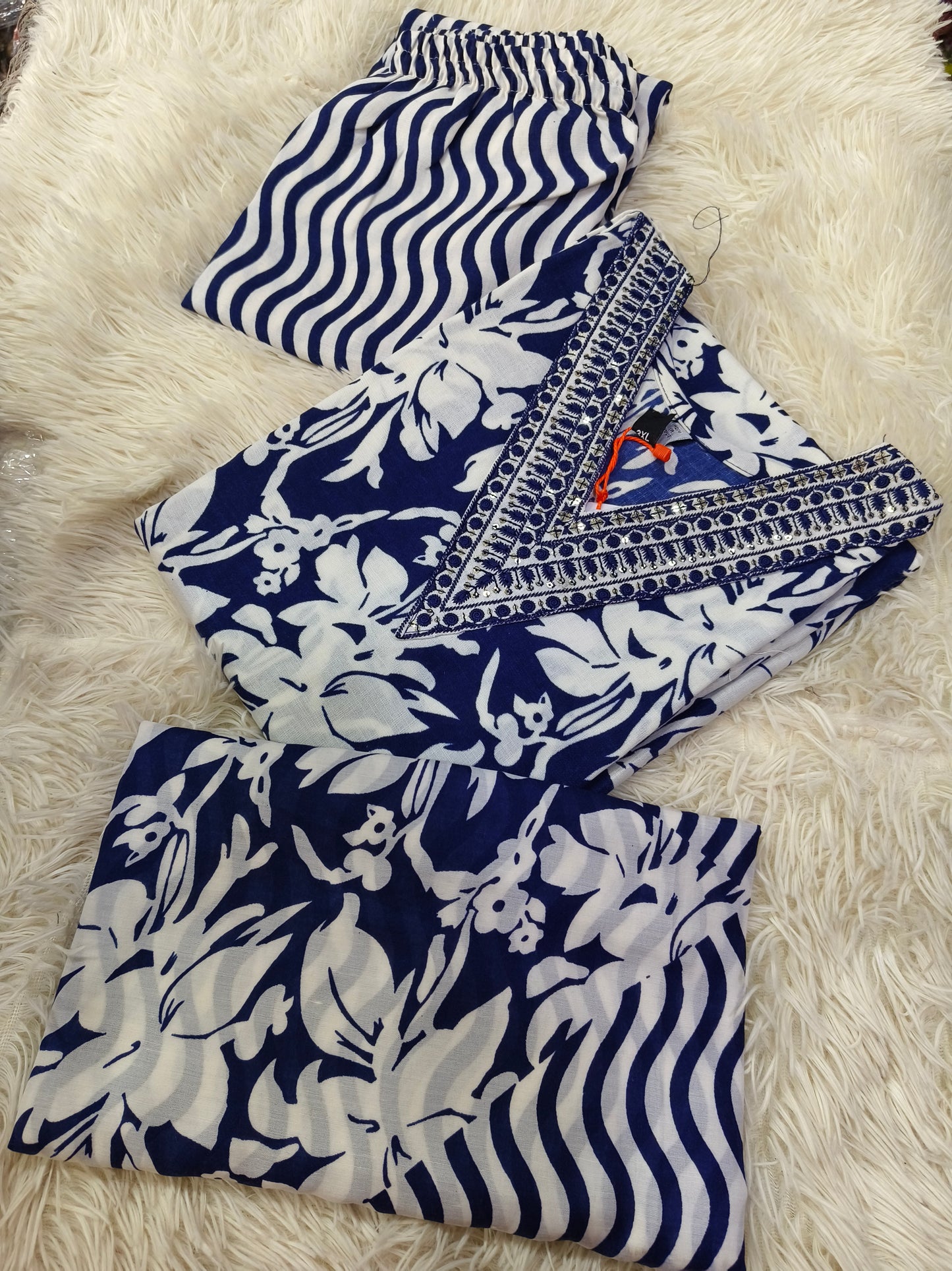 Blue Cotton sets with duppata