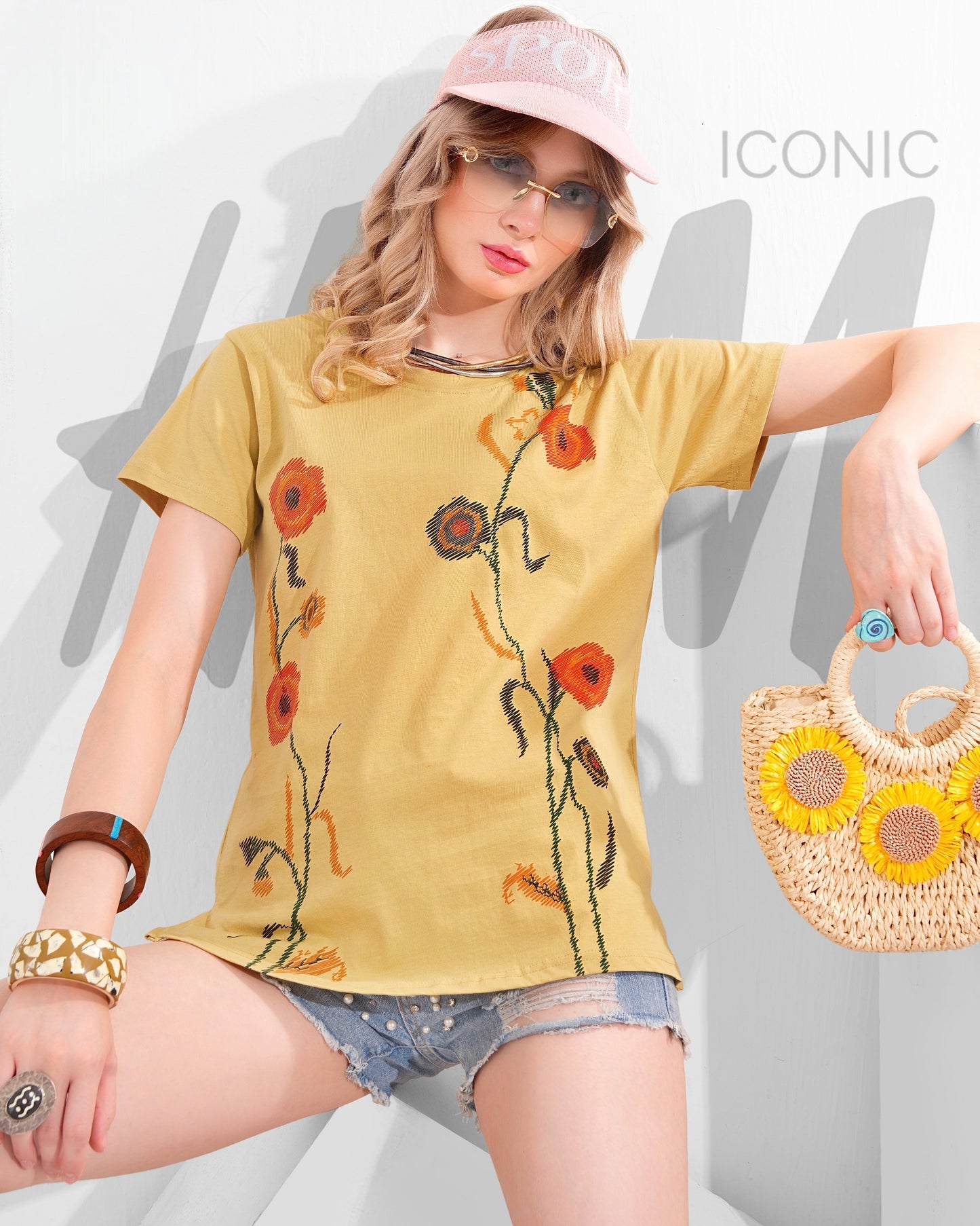 Yellow cotton T-shirt