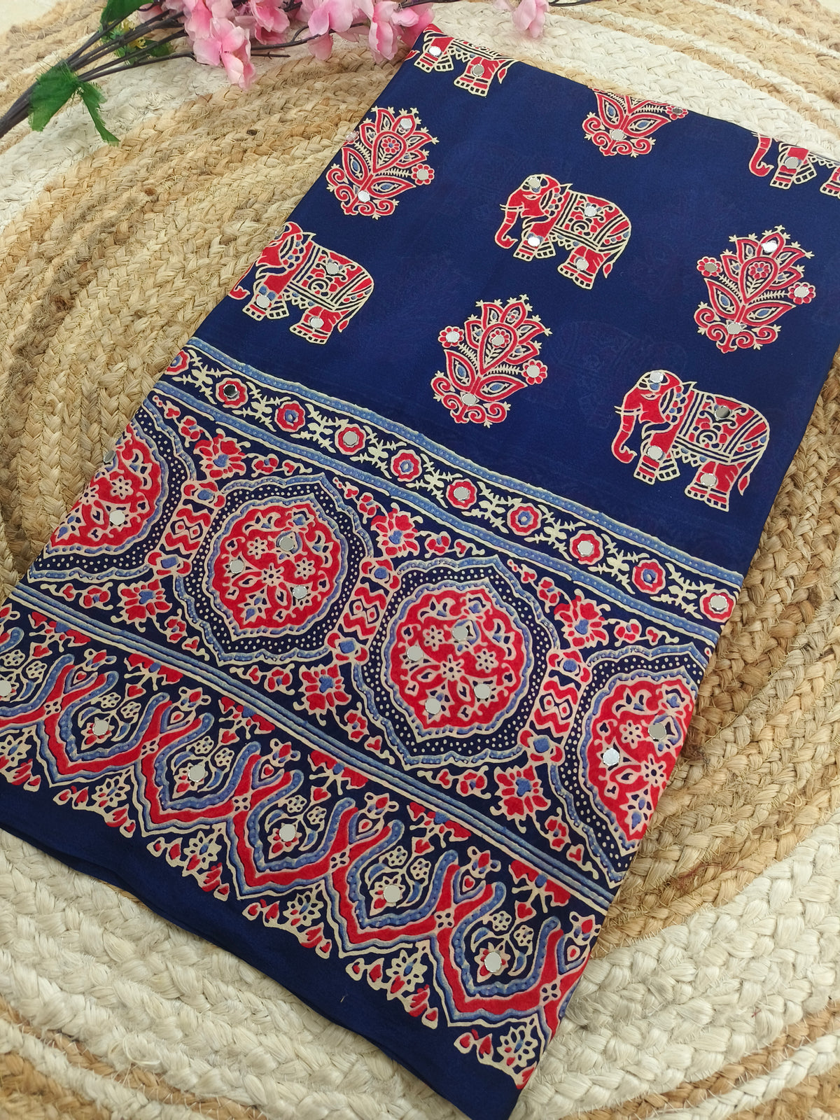 Blue modal silk saree