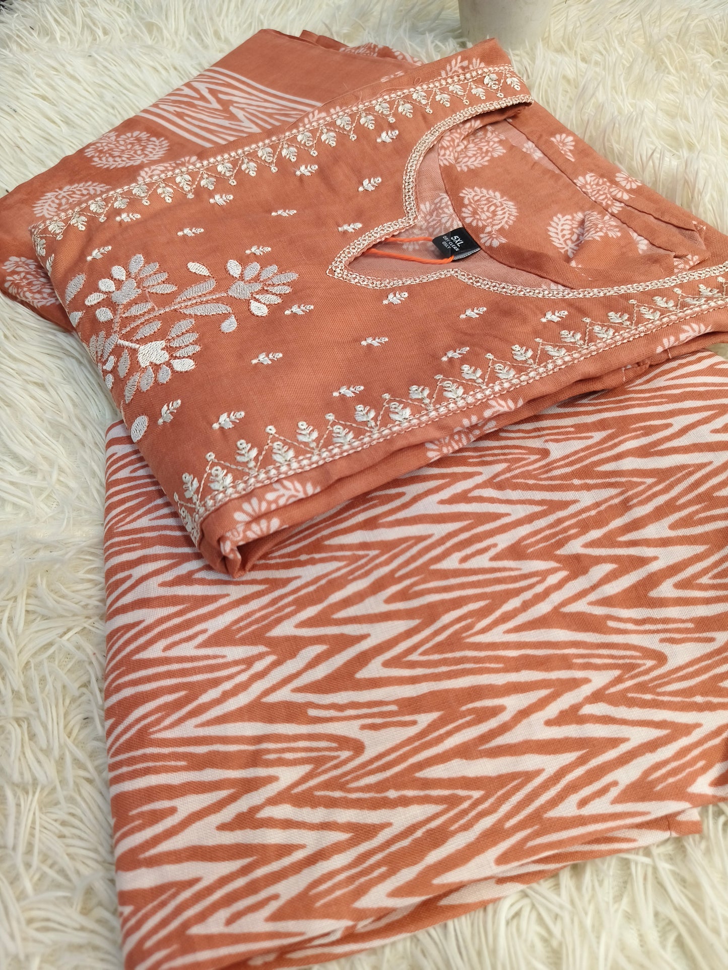 Peach cotton sets with duppata