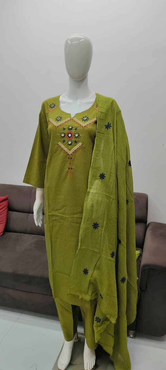 Green cotton salwar suites