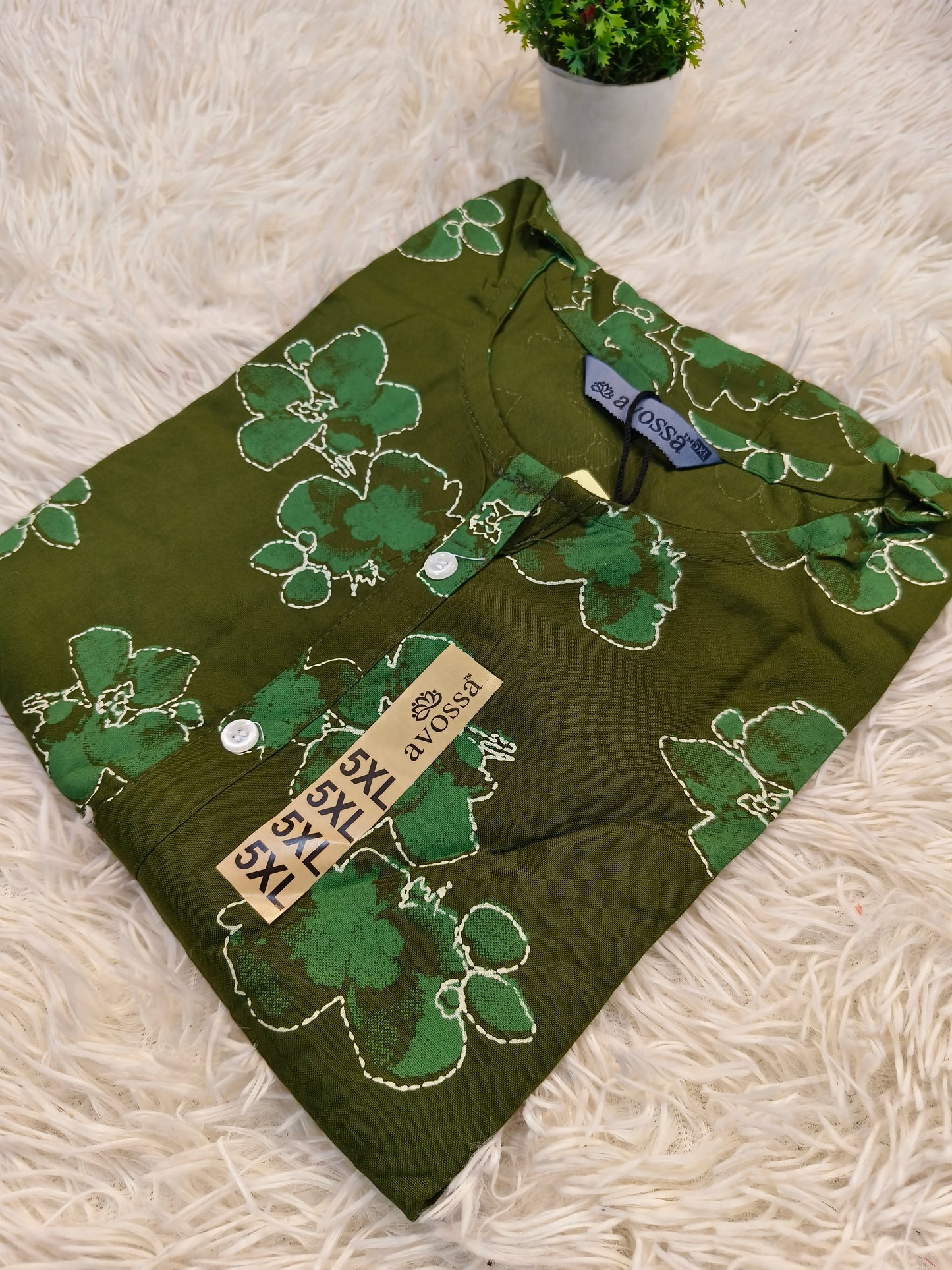 Green Rayon straight kurta