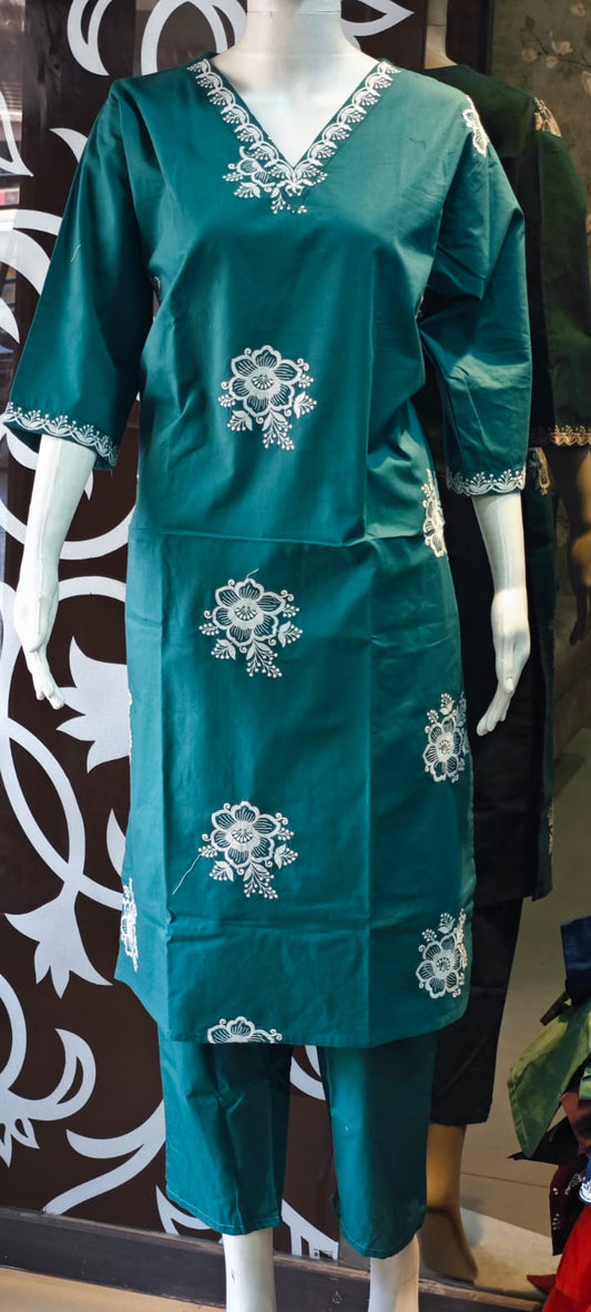 Sky blue pure cotton two piece sets