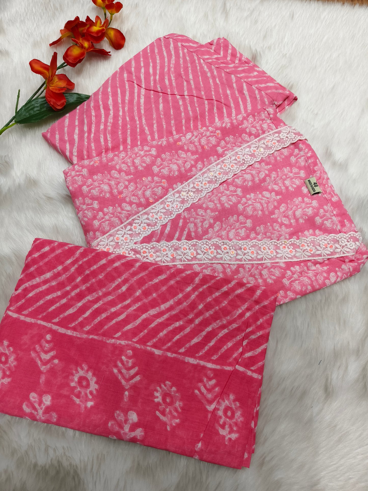 Pink premium cotton suit