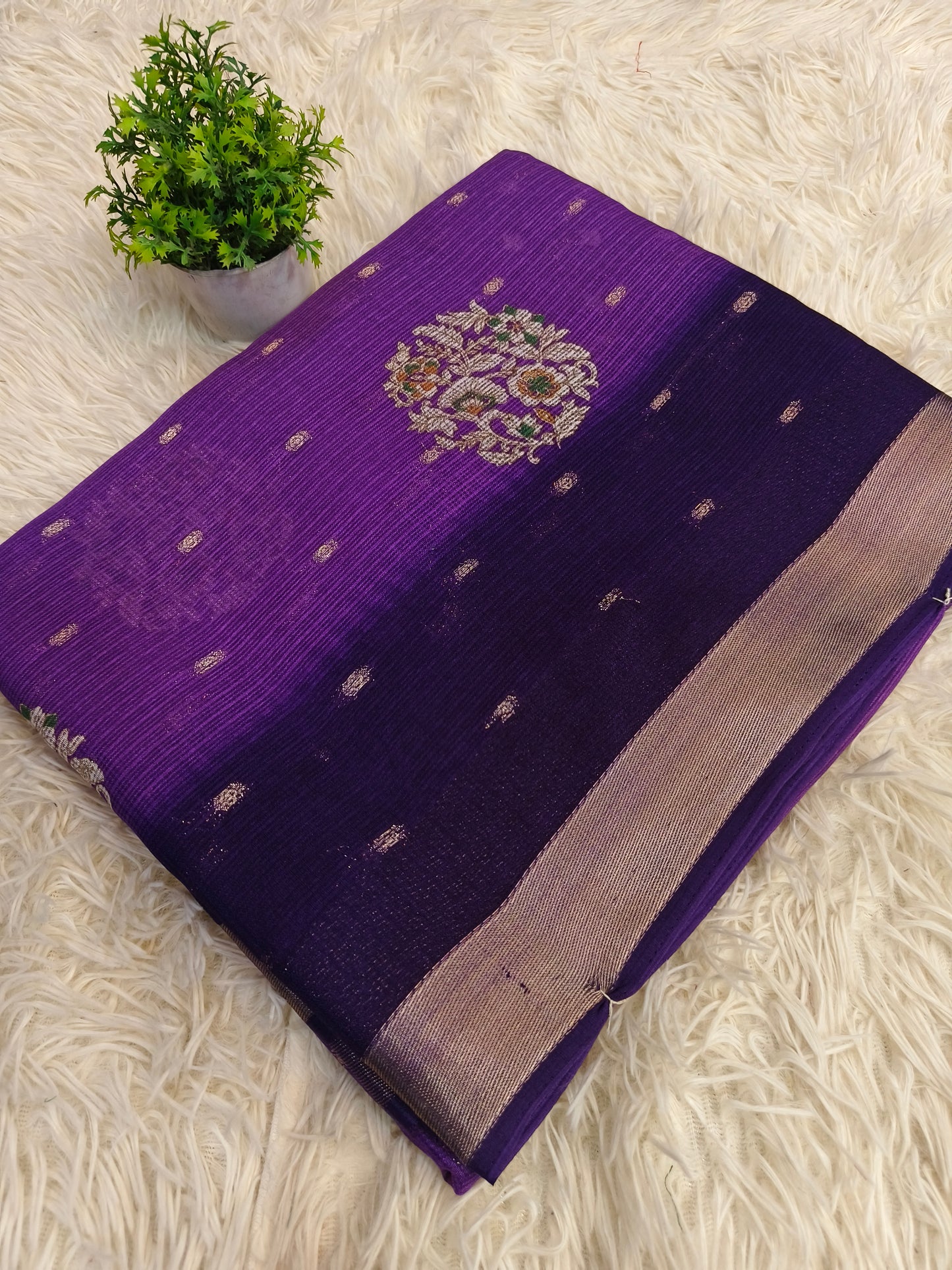 Purple with dark purple light weight juit Saree