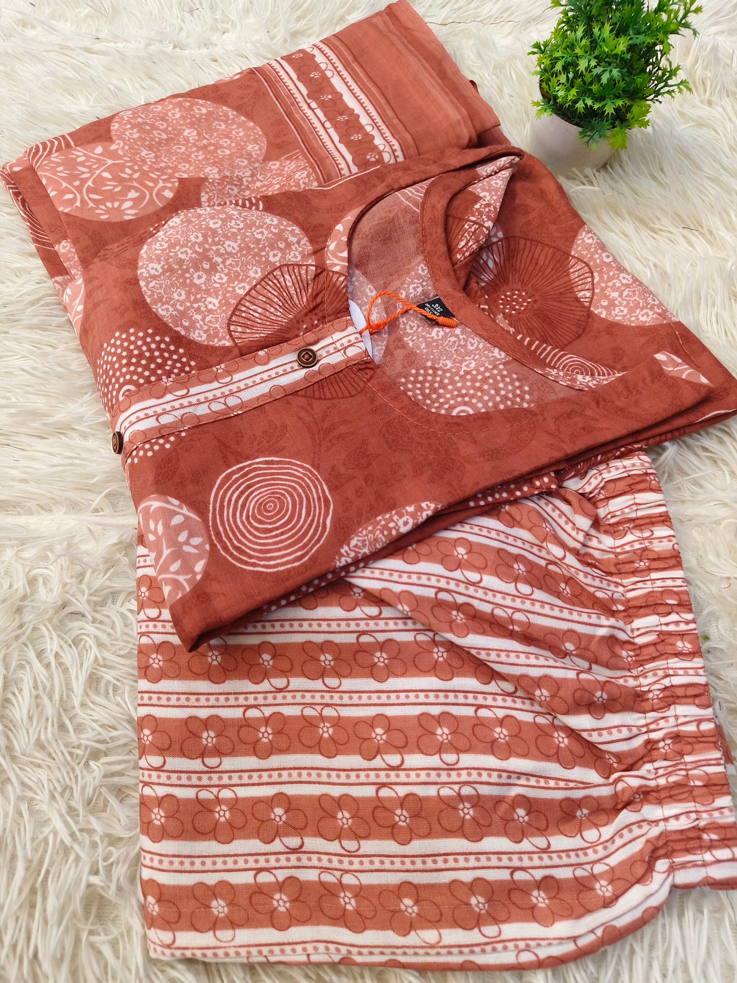 Orange Cotton sets with duppata