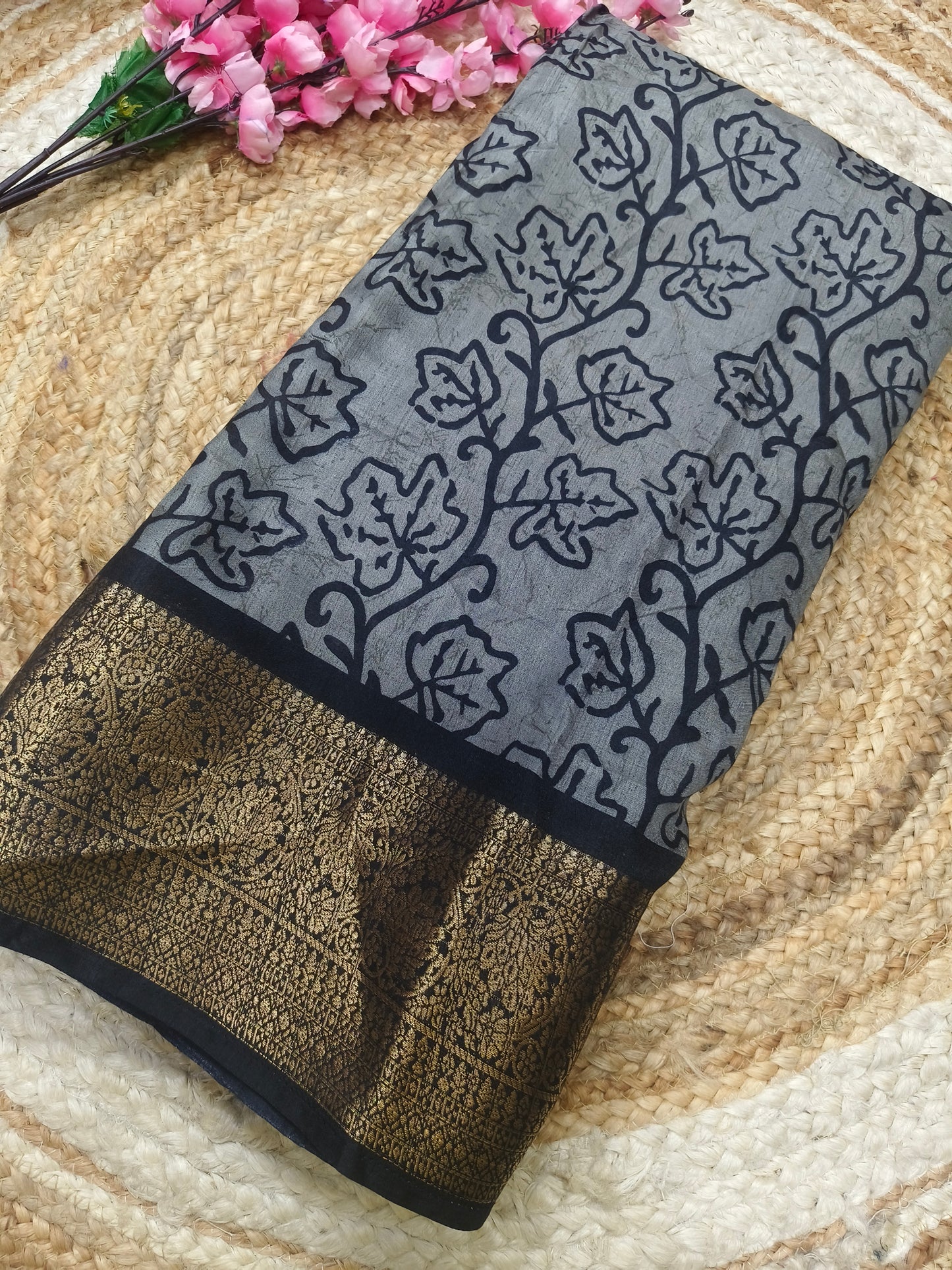 Grey Binny silk saree