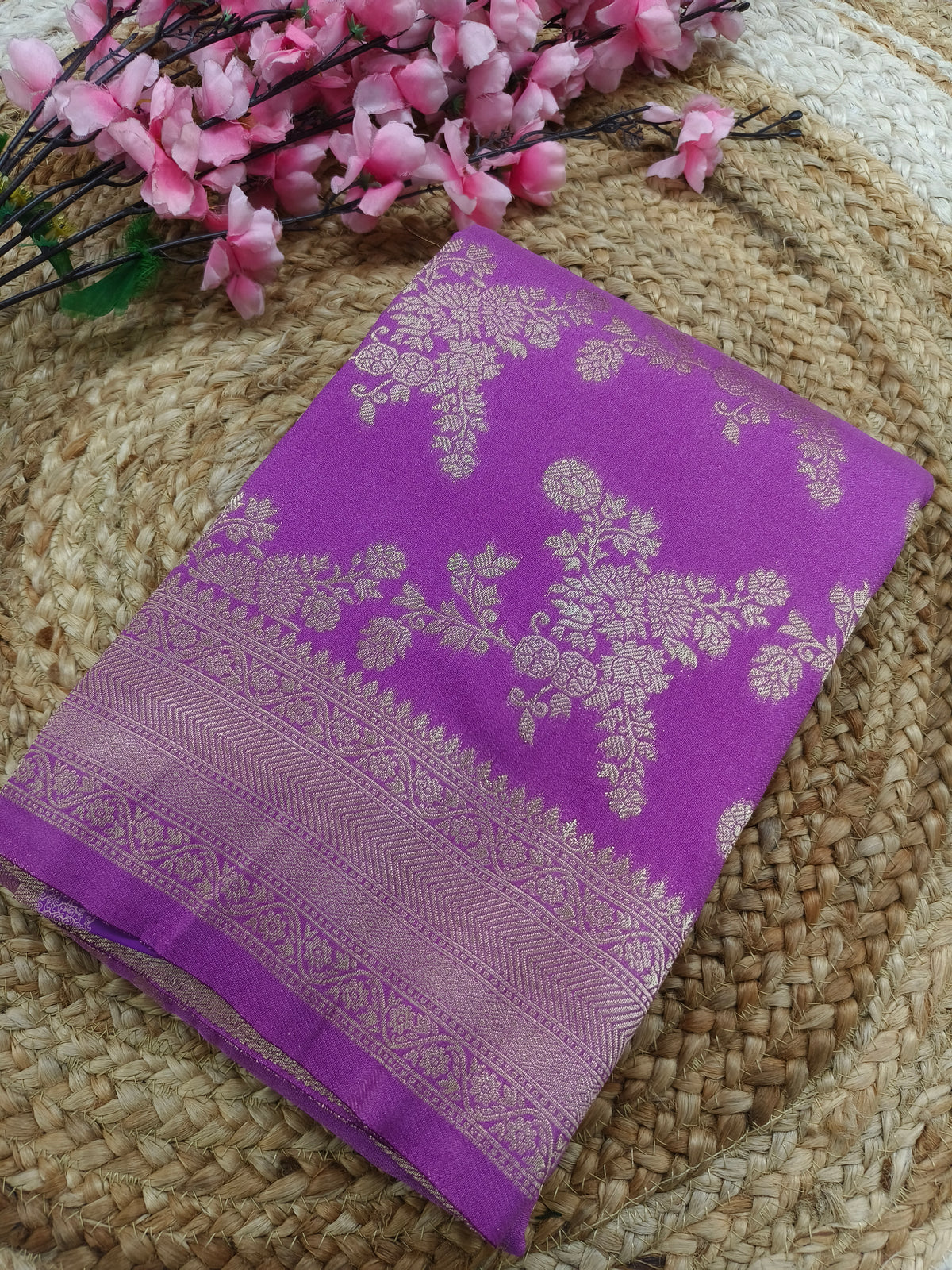 Levender Georgette silk saree