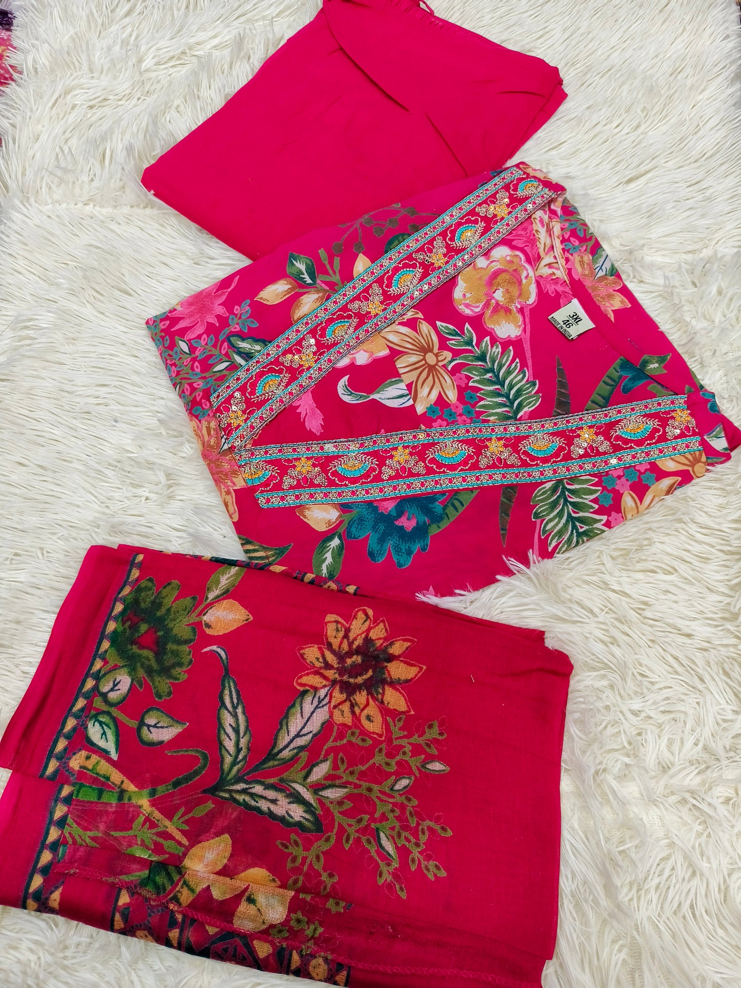 Rani Pink Cotton sets with duppata
