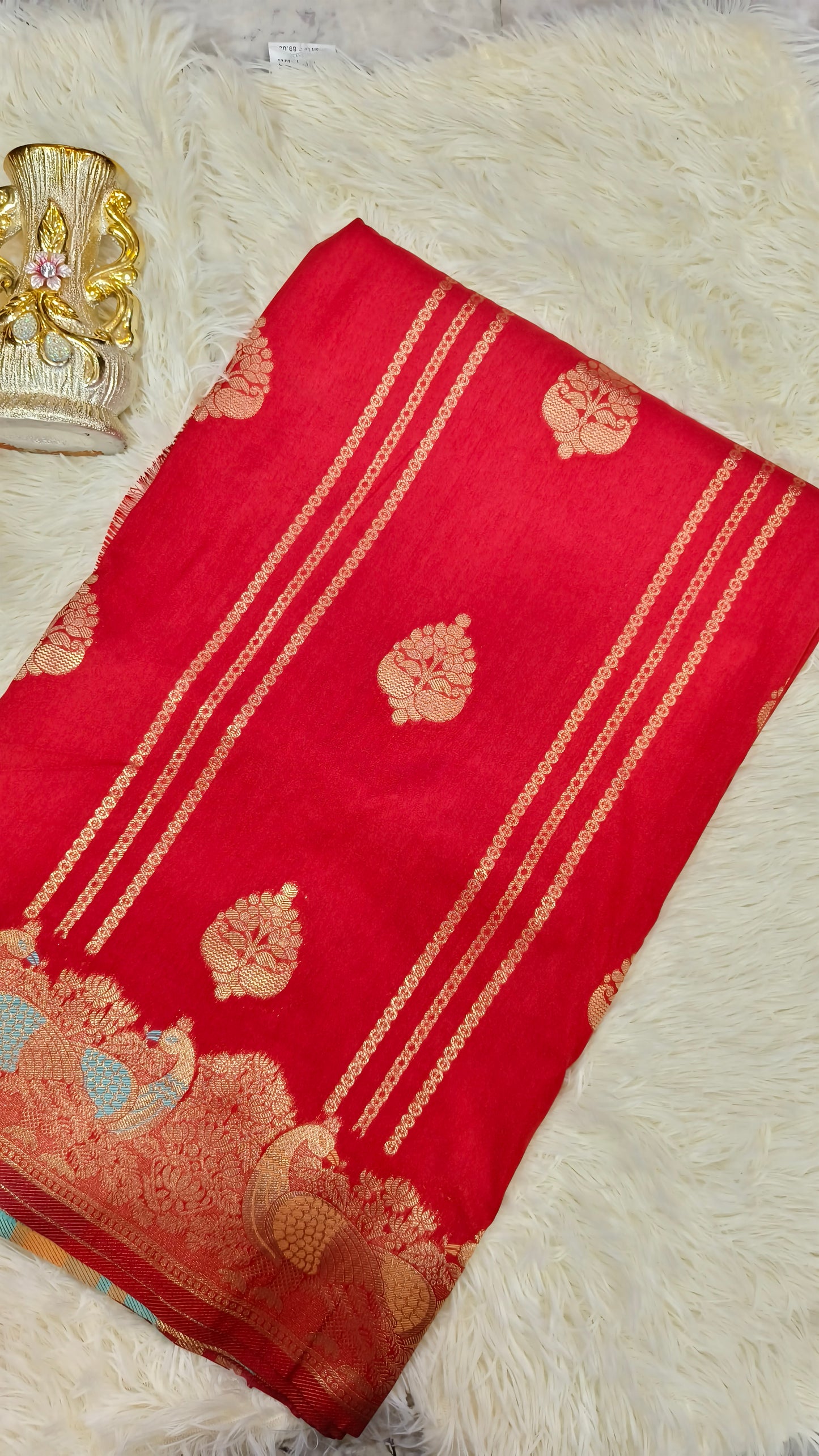 Red Meenakari Silk Saree