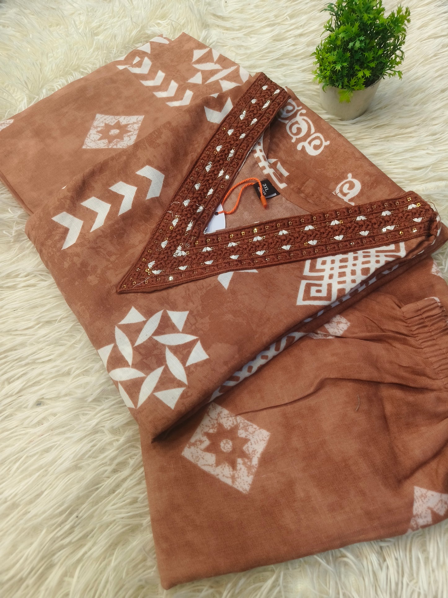 Orange Cotton sets with duppata