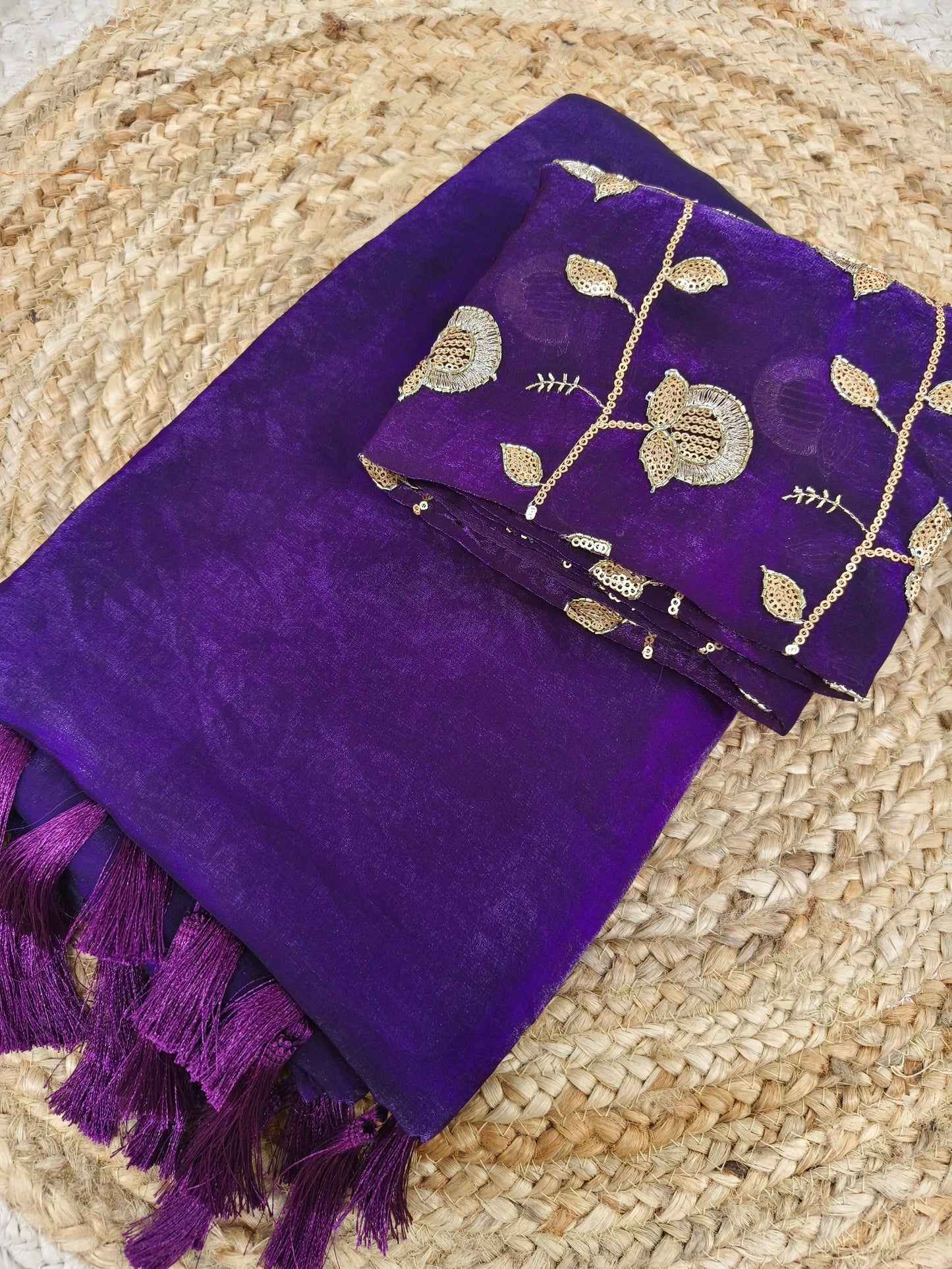 Purple designer saree