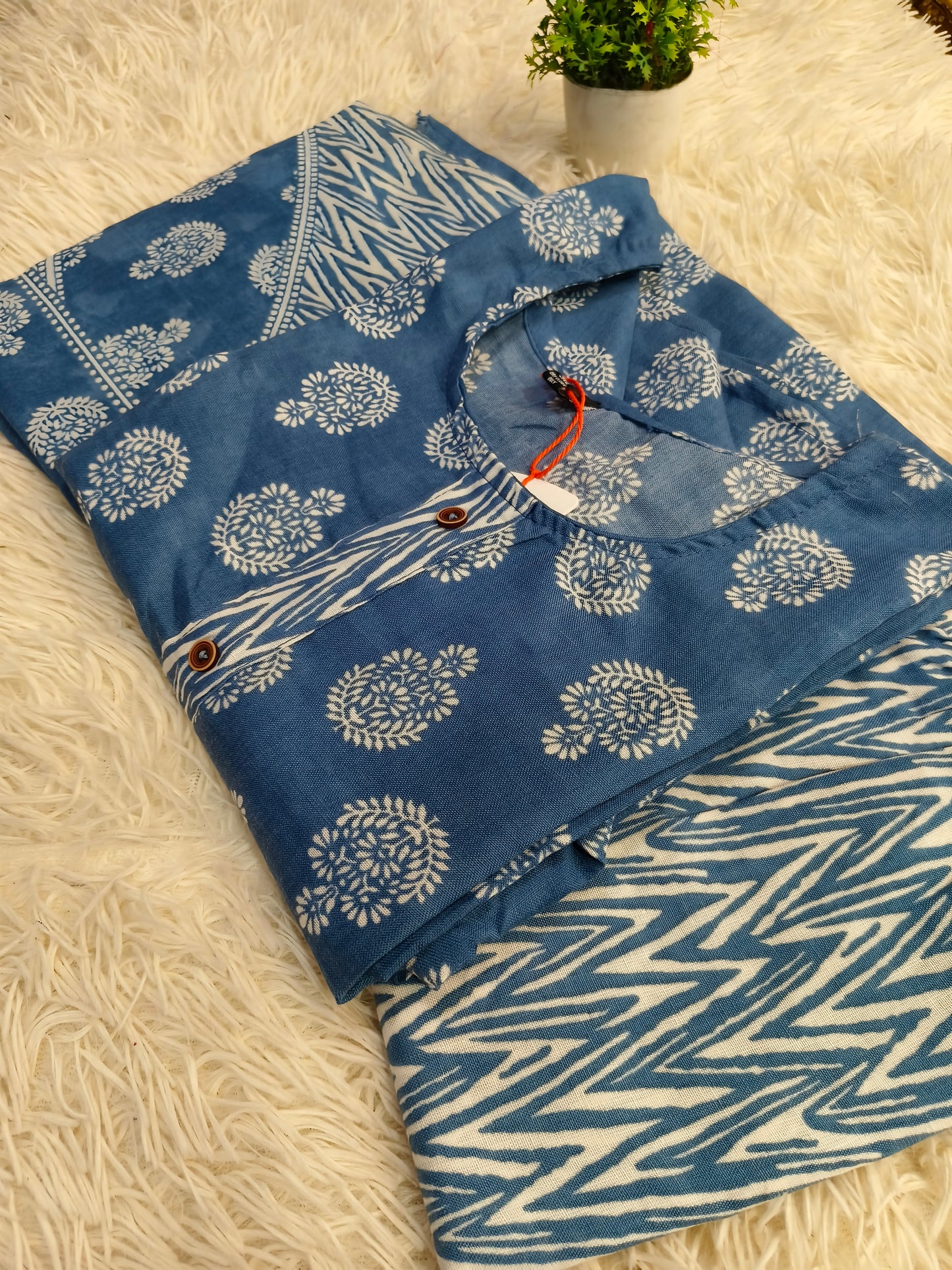 Blue Cotton sets with duppata