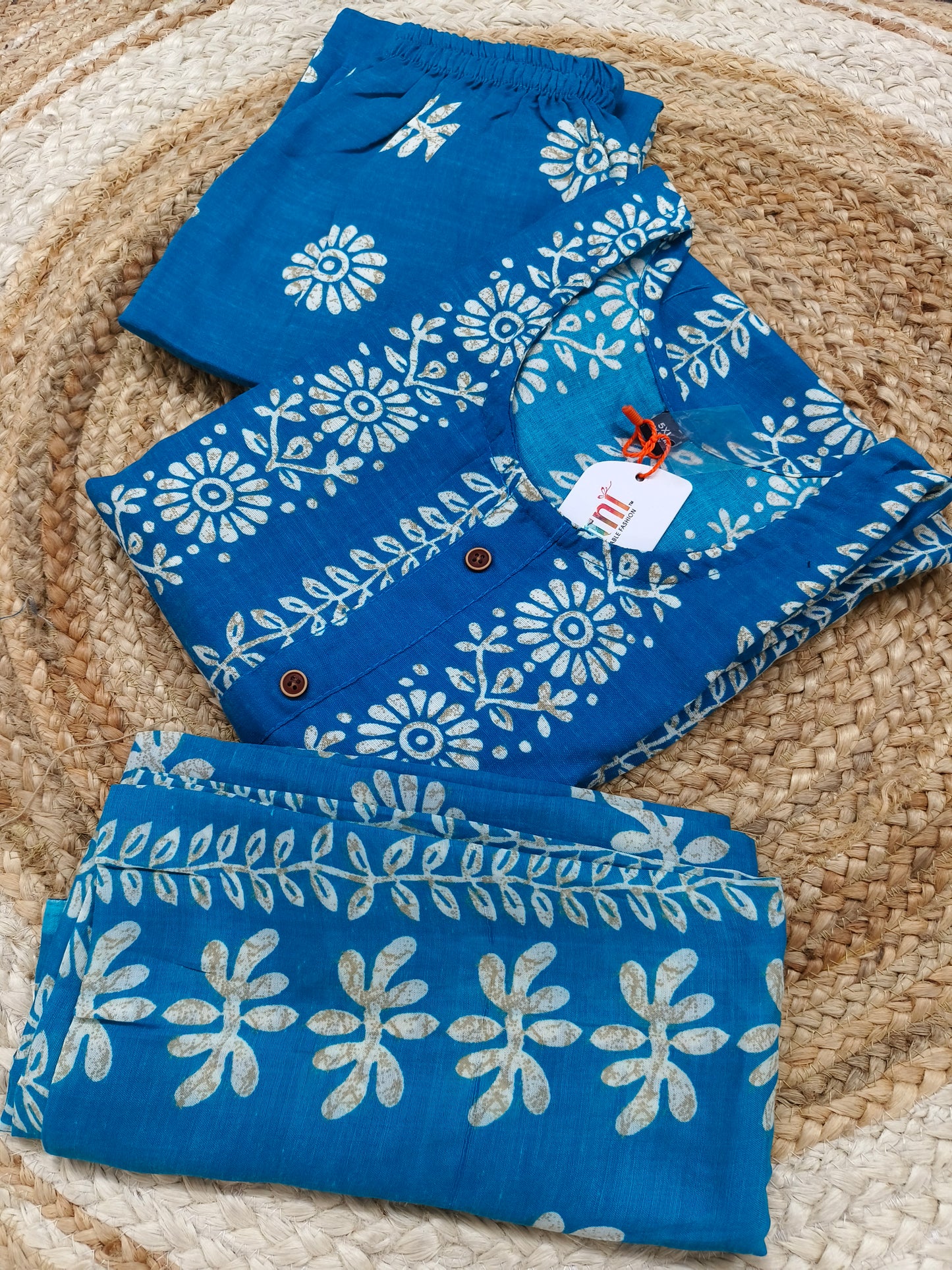 Blue Cotton sets with duppatta