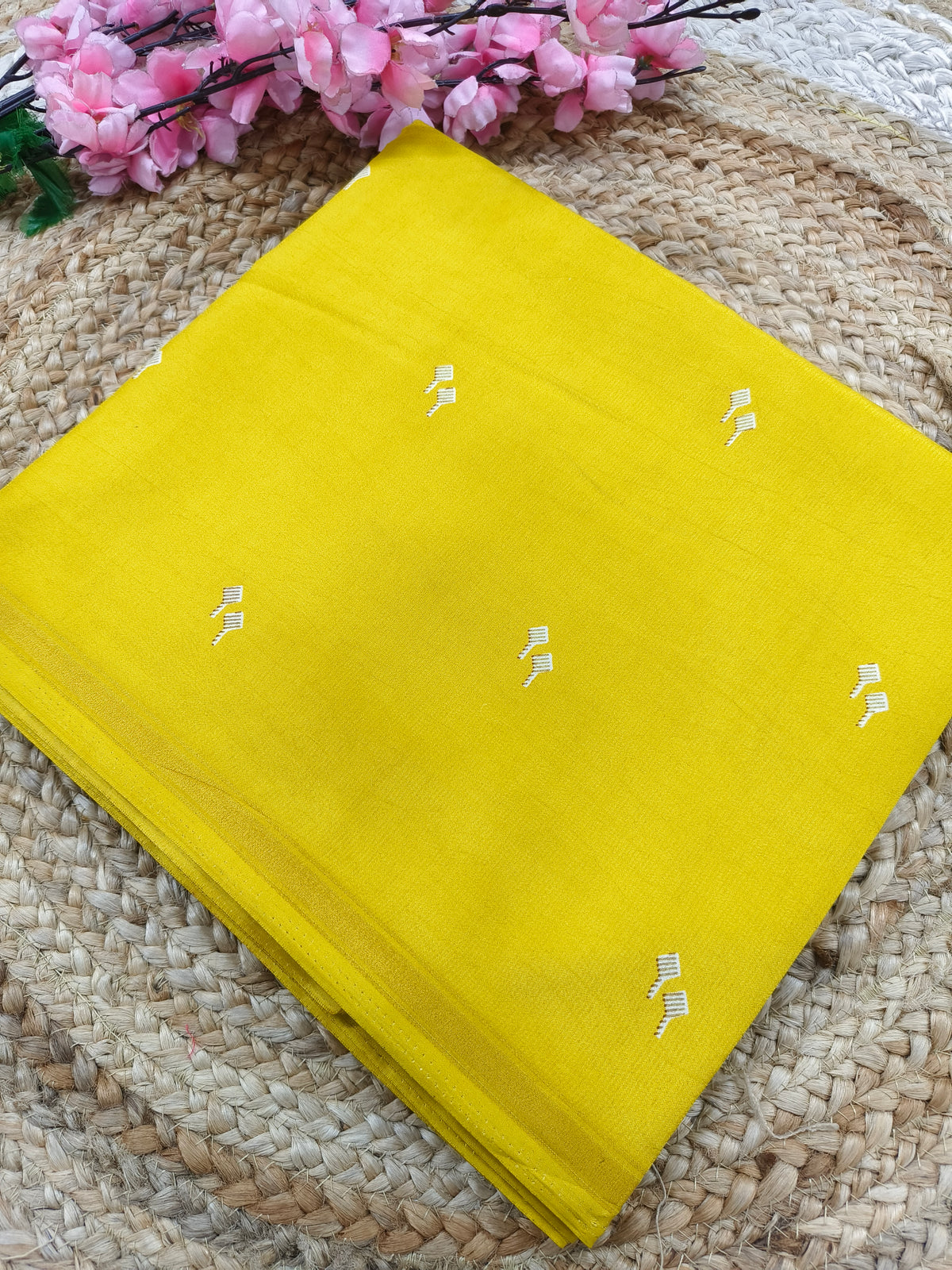 Yellow soft viscose saree