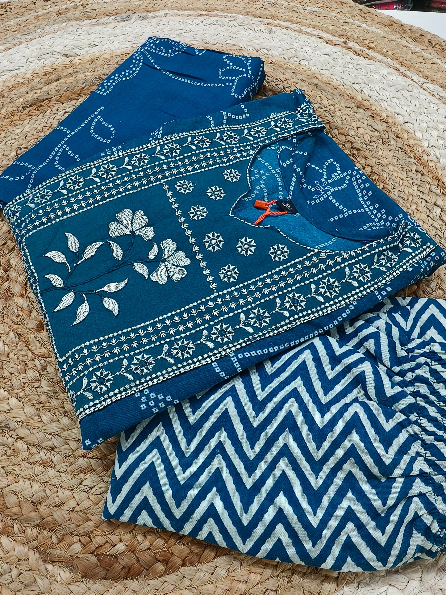 Blue cotton sets with duppata
