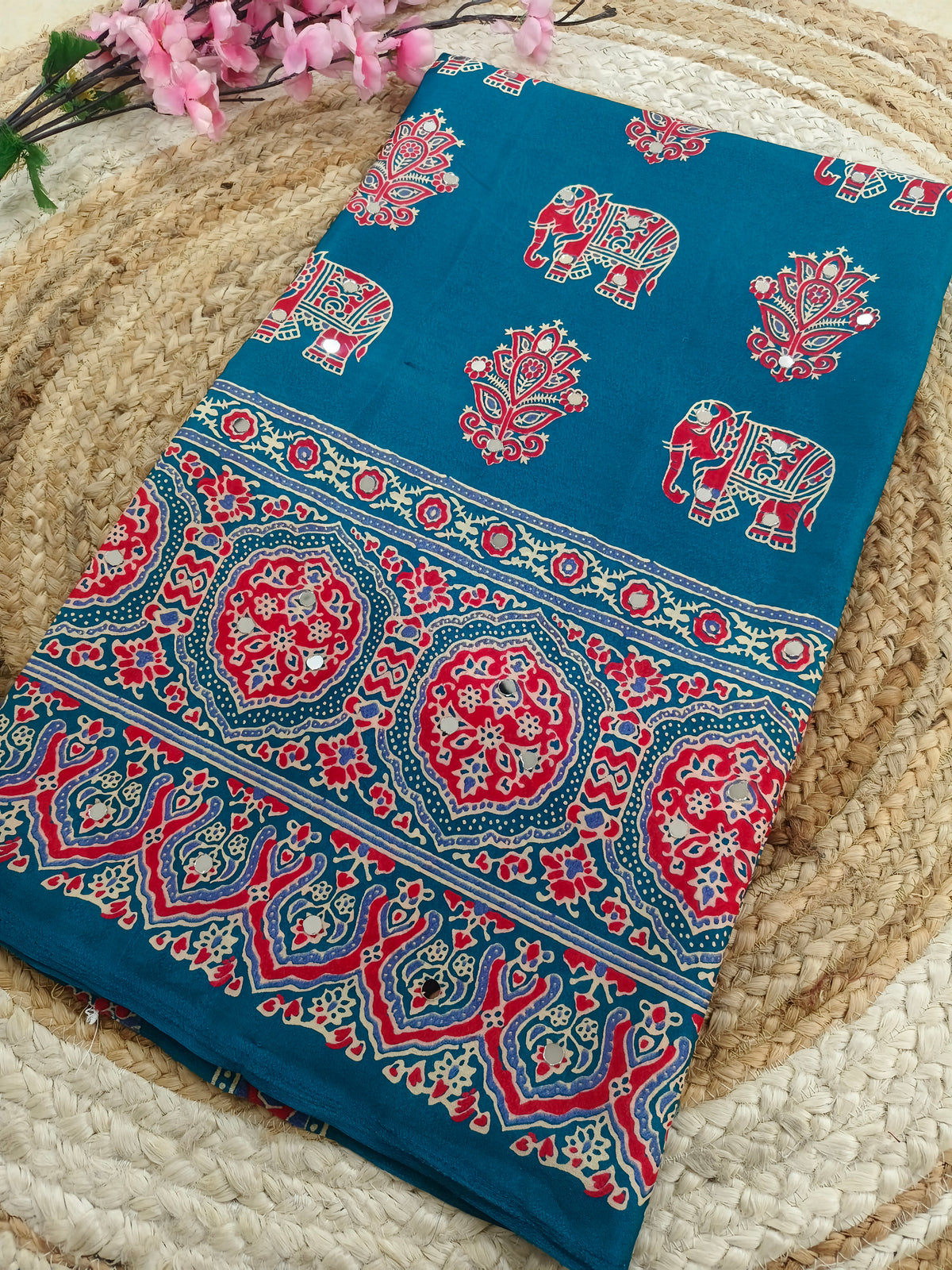 Sky Blue modal silk saree