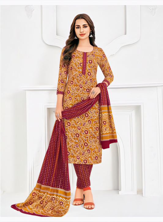 Yellow pure cotton suits