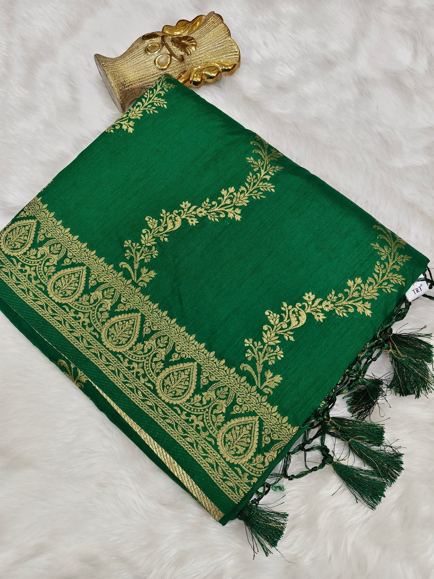 Bottle Green mulberry silk saree