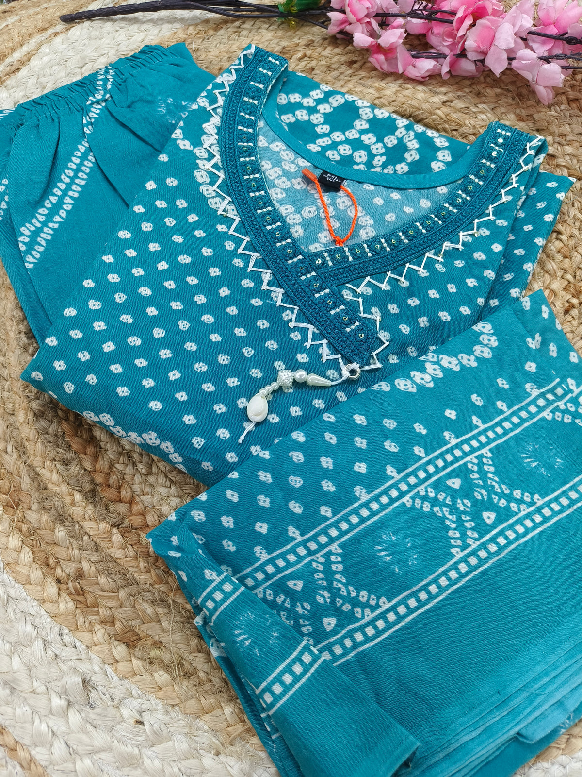 Blue Cotton sets with duppatta