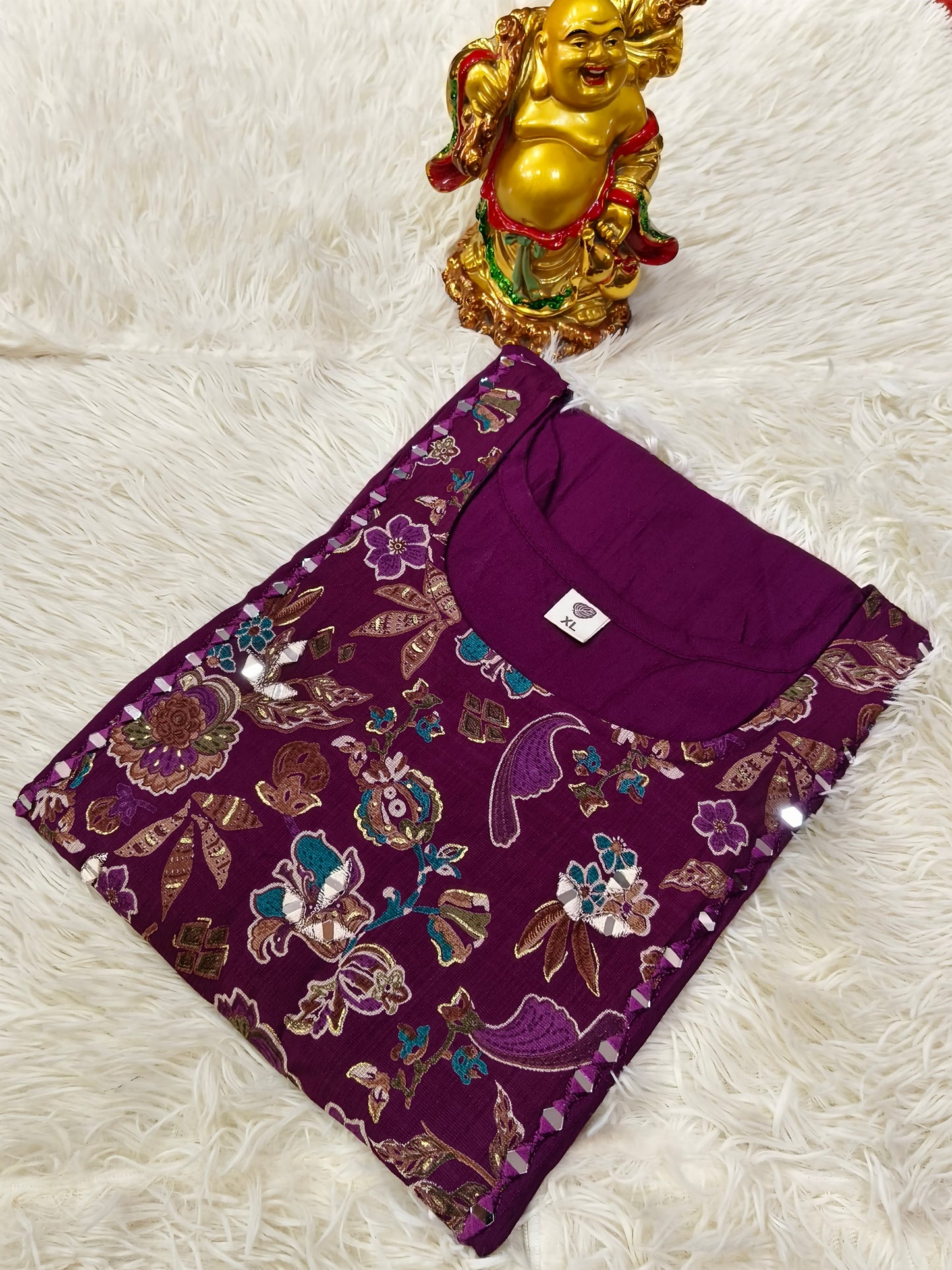 Wine Vatican Silk Kurti