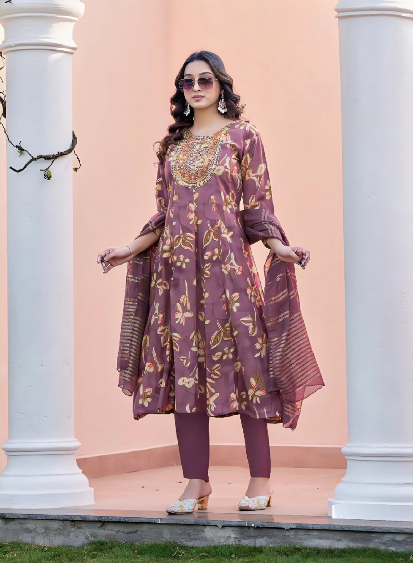 Wine Elegant Aline designer suits