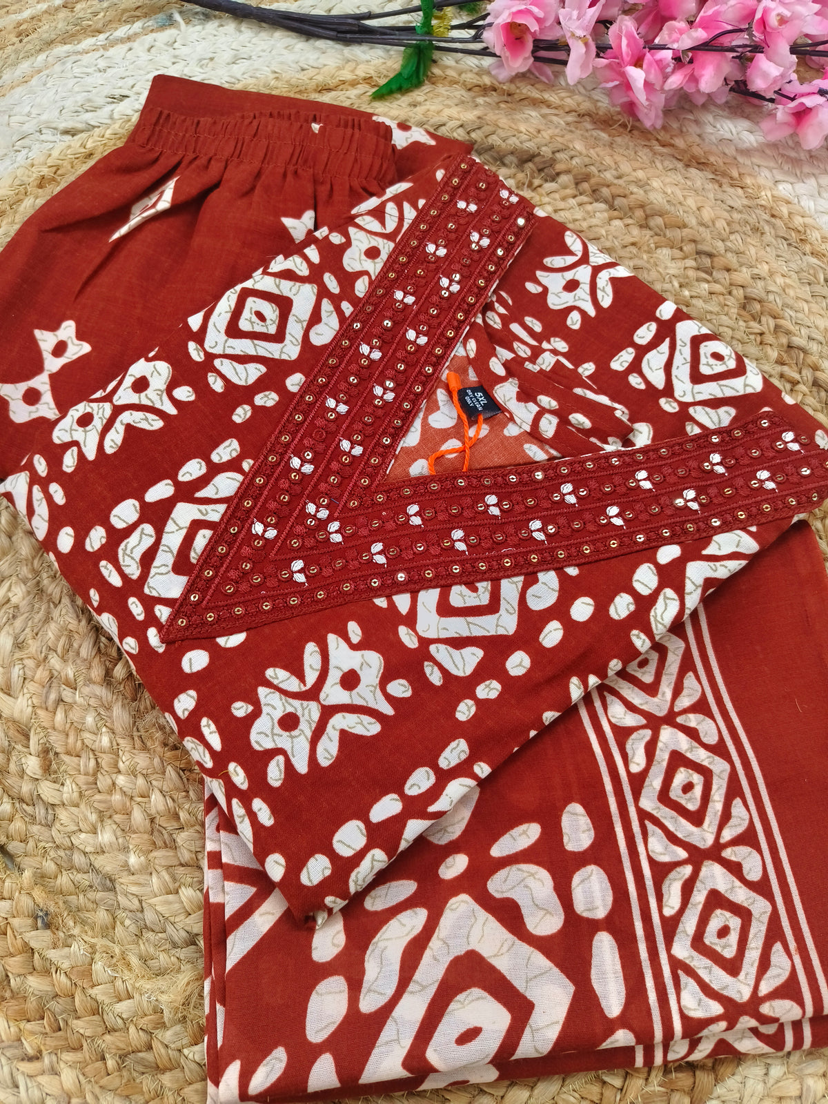 Orange Cotton sets with duppatta