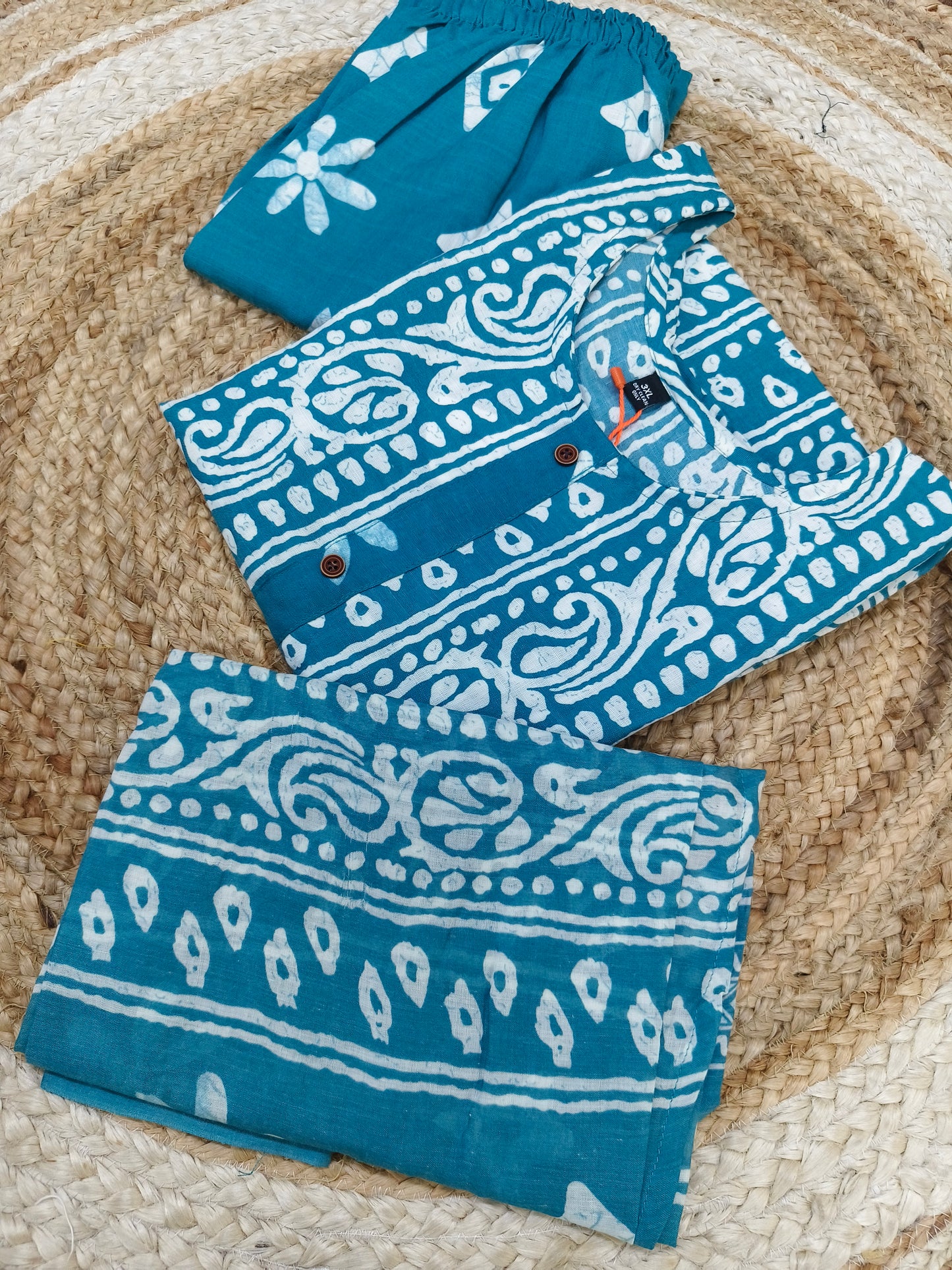 Blue Cotton sets with duppatta