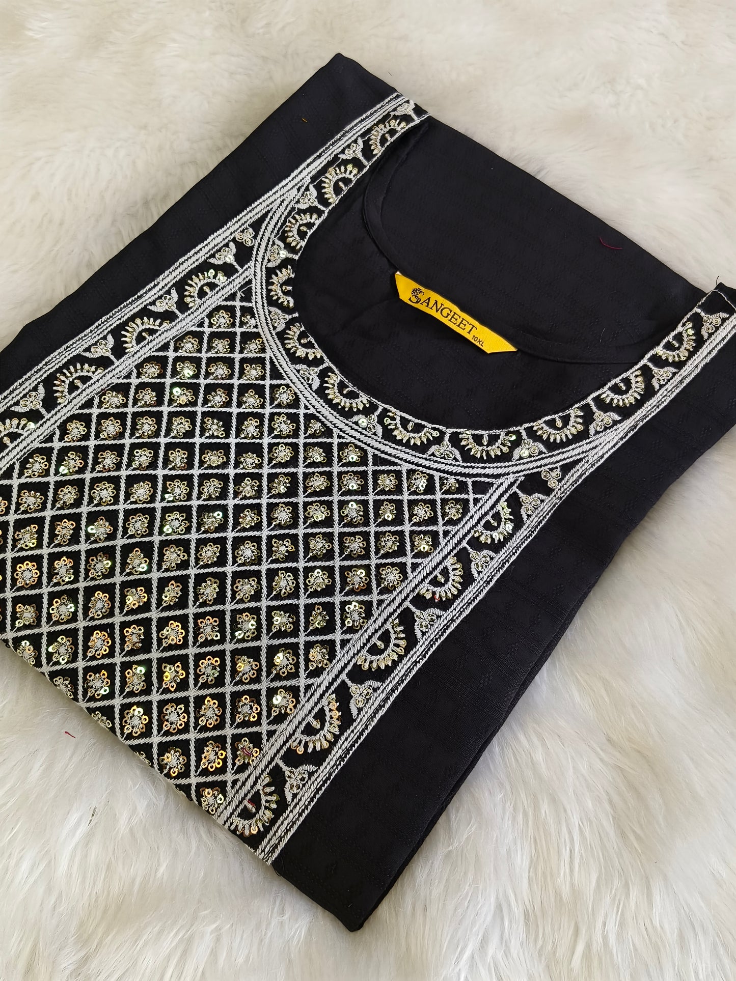 Black straight cut kurti