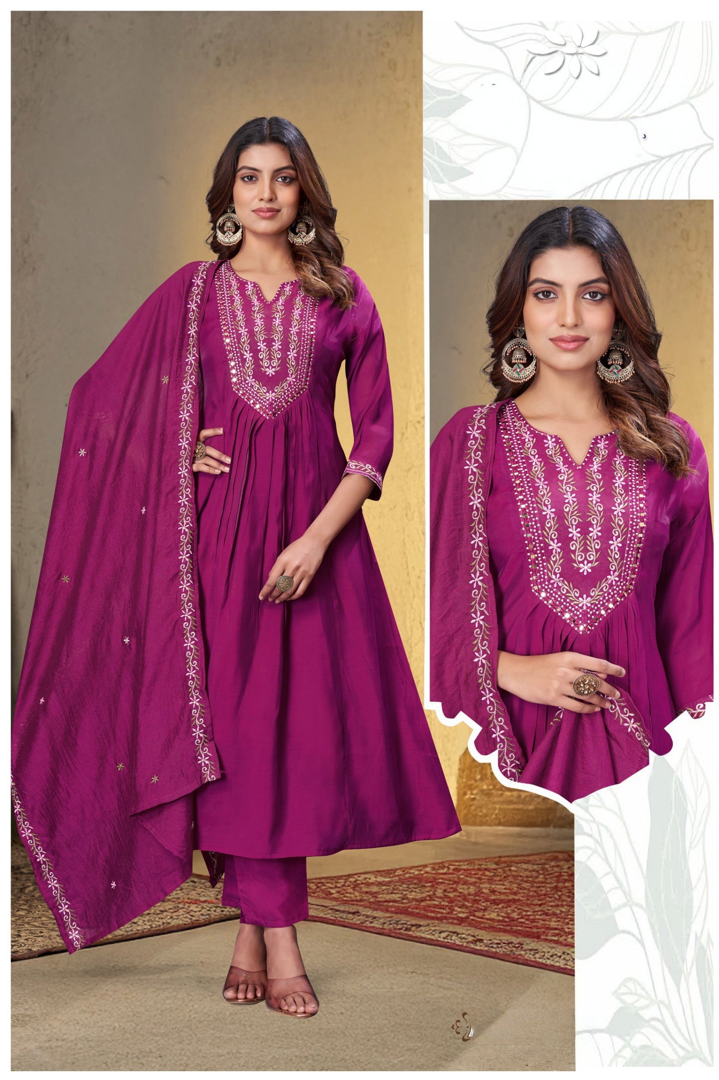 Mejhentha Pink Eelgent Aline designer suits
