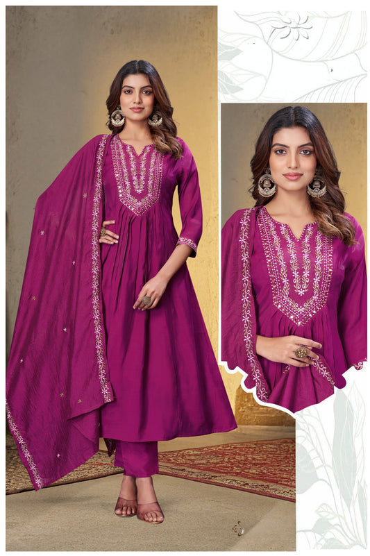 Mejhentha Pink Eelgent Aline designer suits