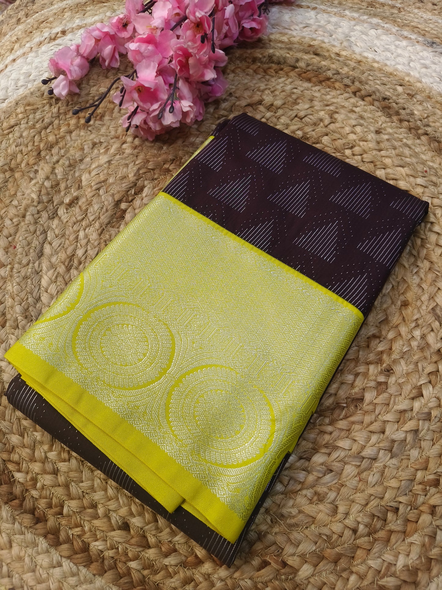 Dark Wine kanjivaram silk saree