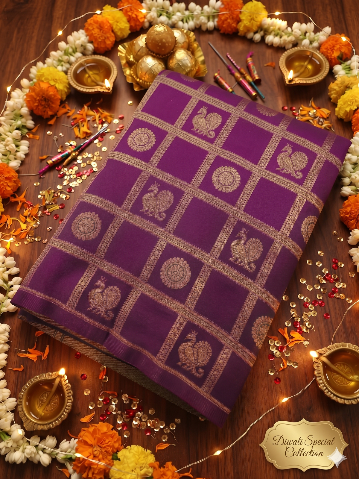 Wine Georgette silk saree