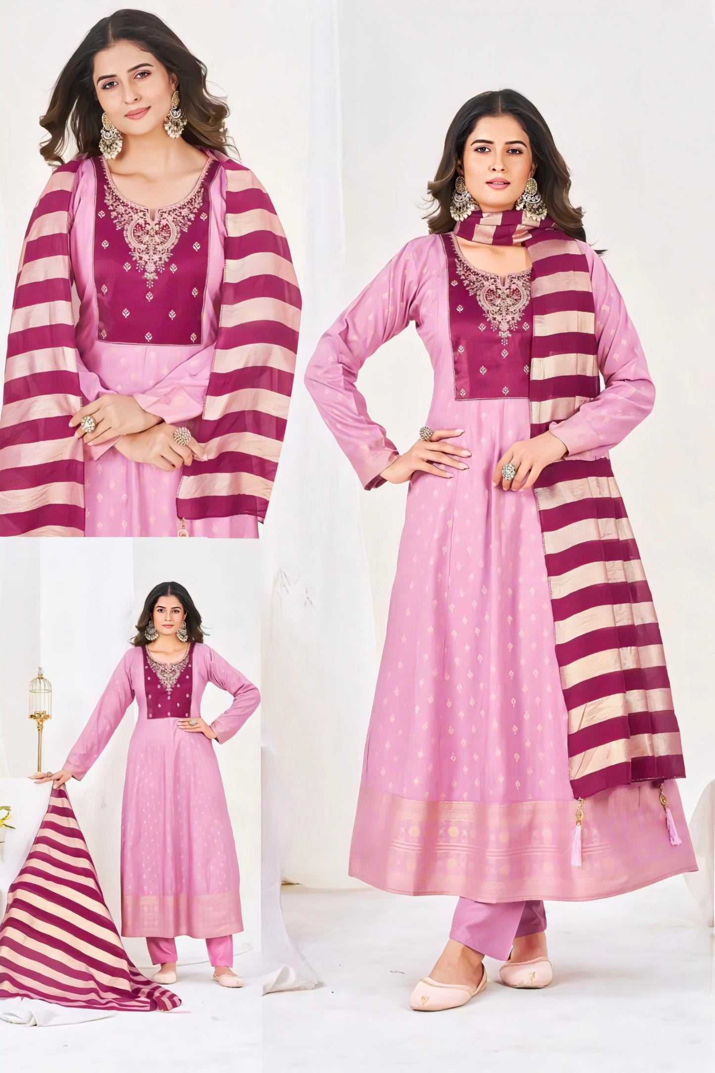 Pink Plus size salwar suites