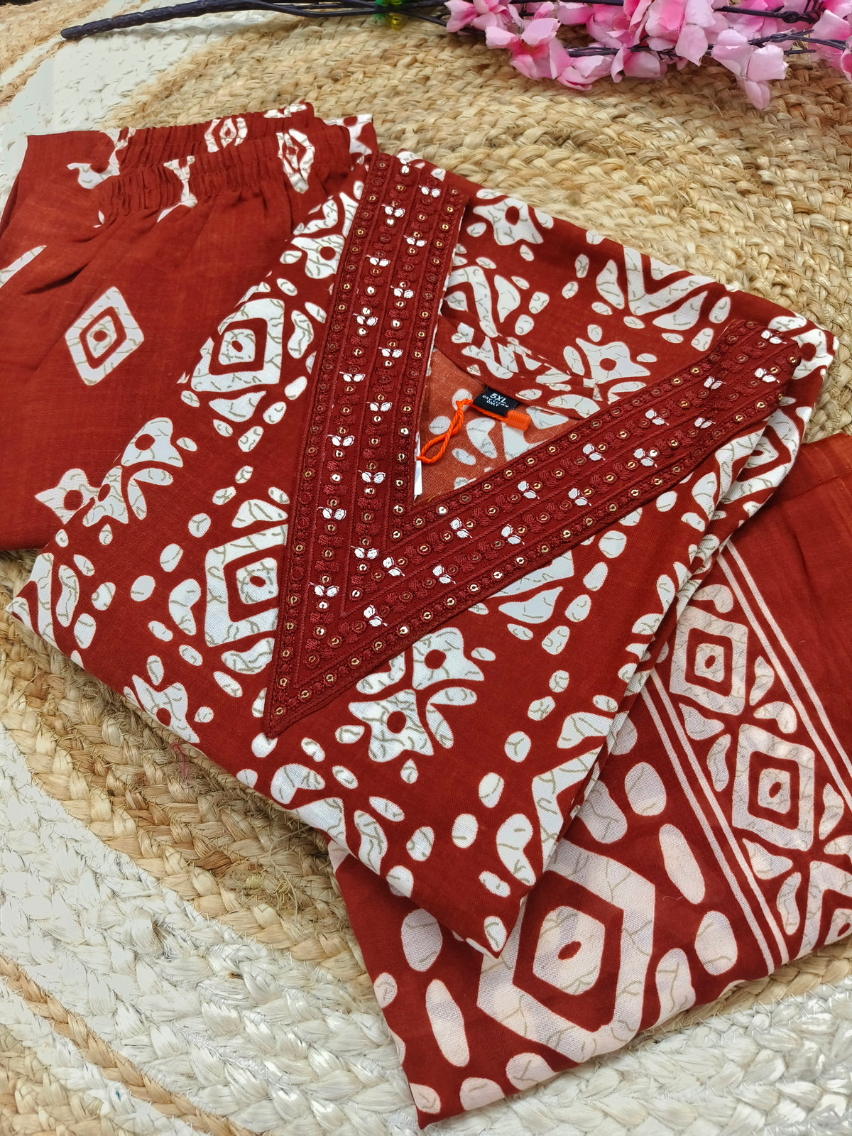 Red Cotton sets with duppatta