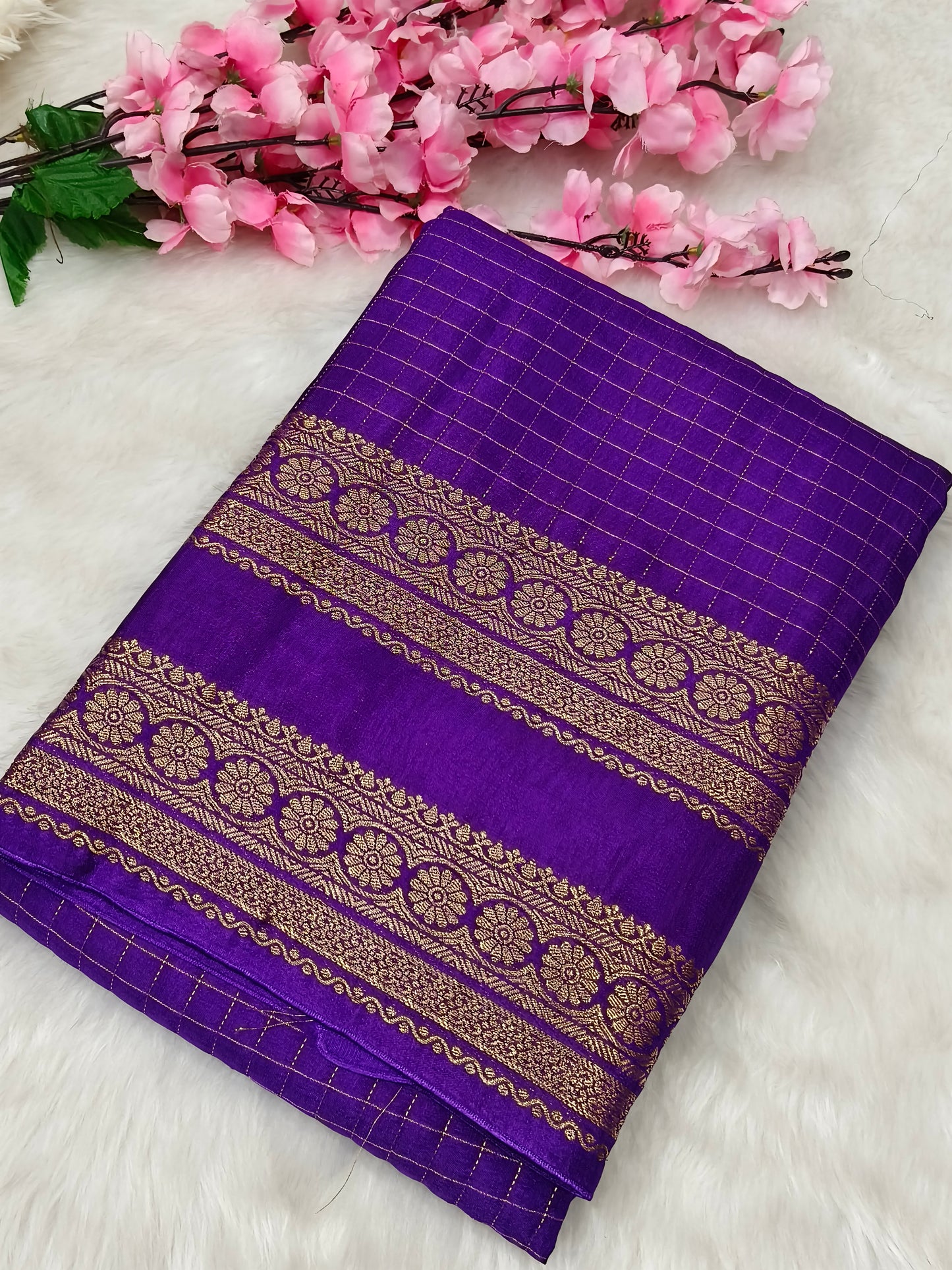 Purple Munga silk saree
