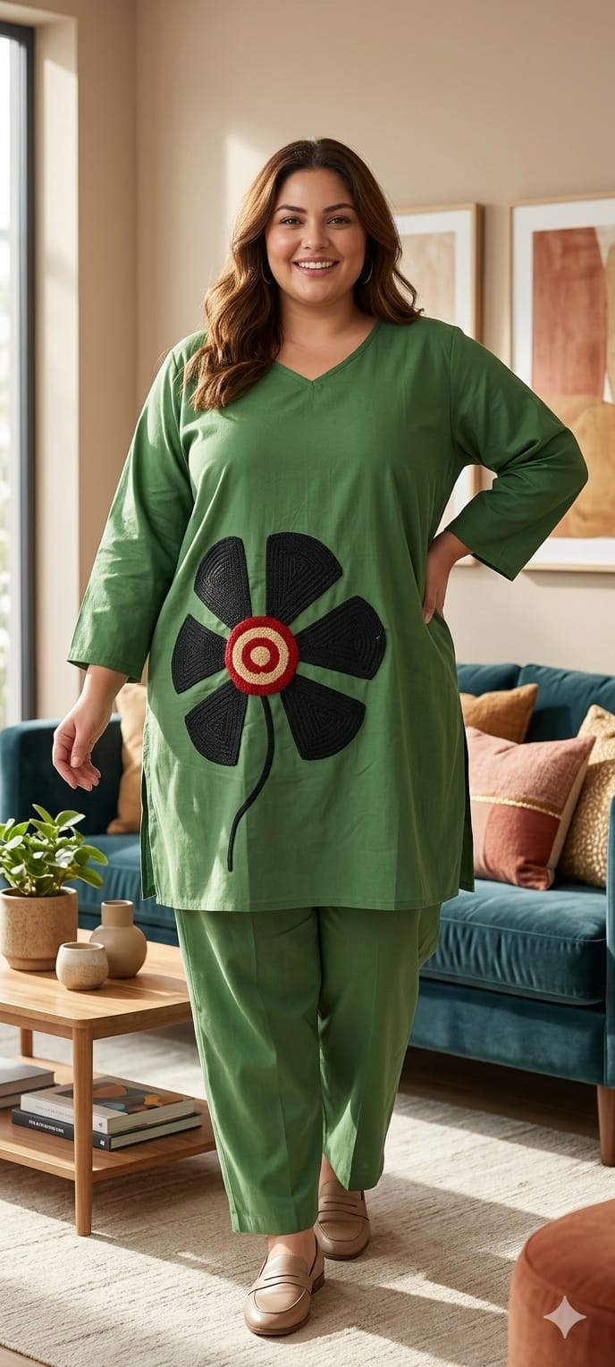 Olive green premium cotton cord set