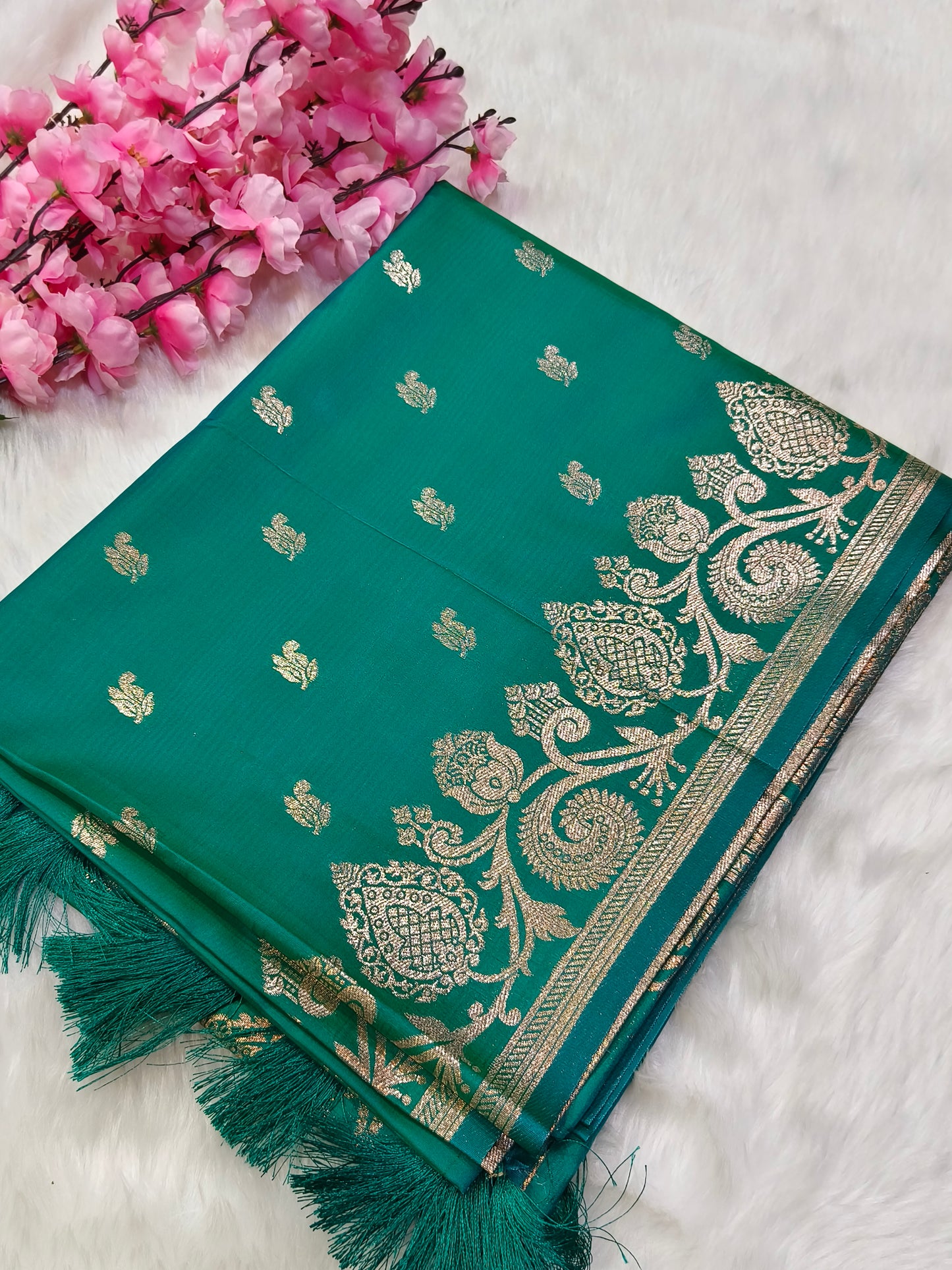 Sea Blue Soft mulberry silk saree