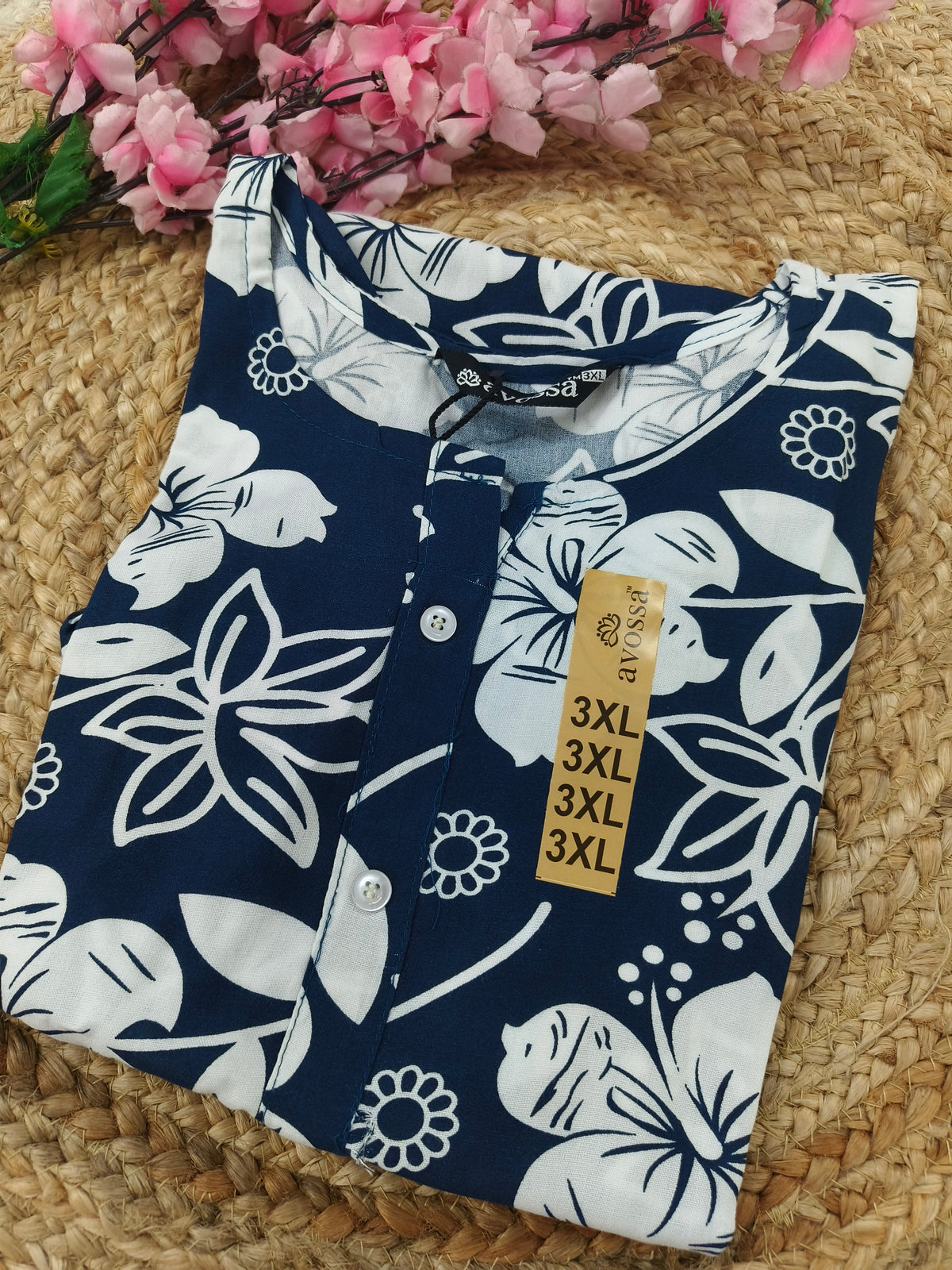 Blue rayon straight kurta