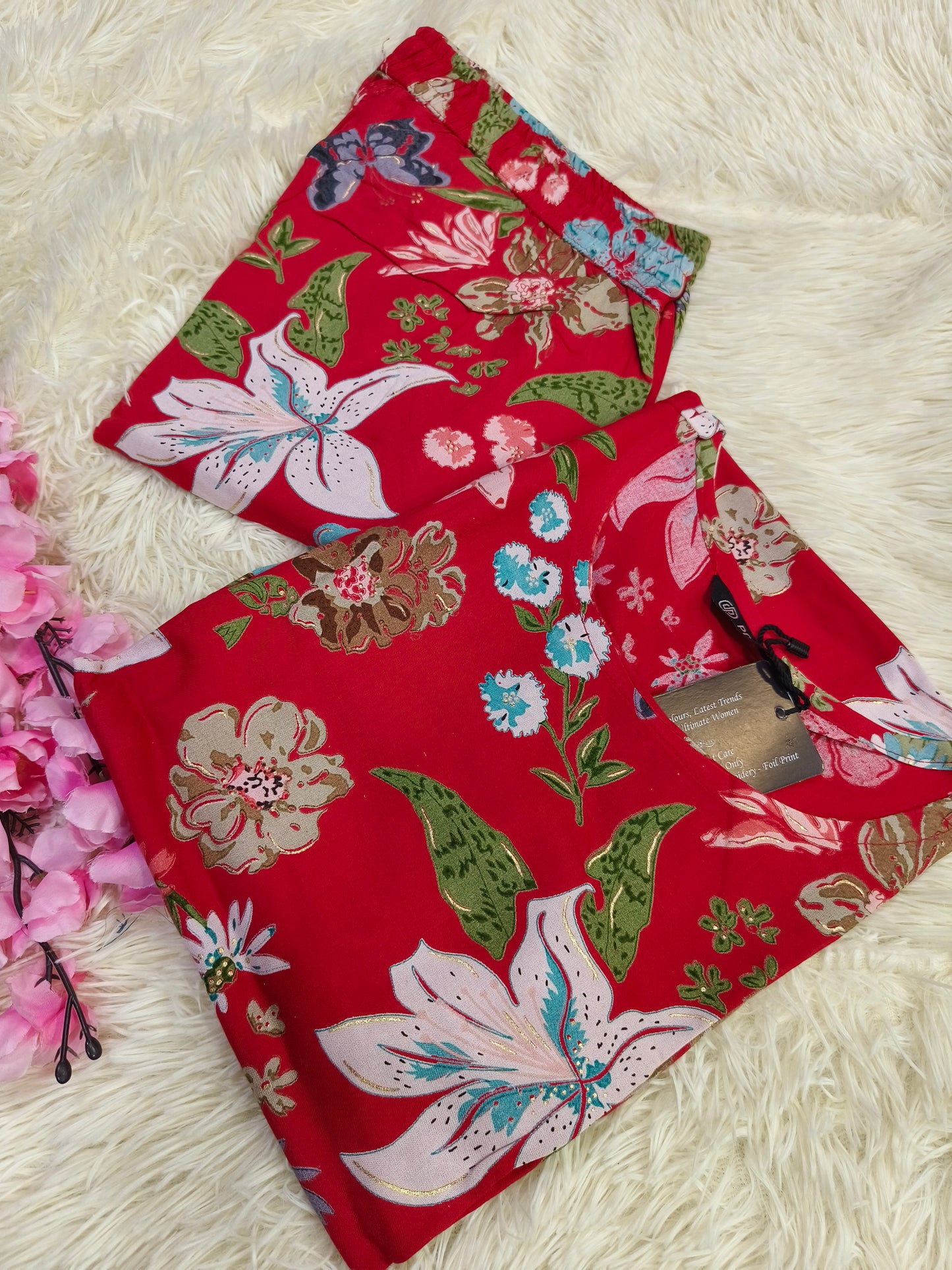 Red korean style cord set