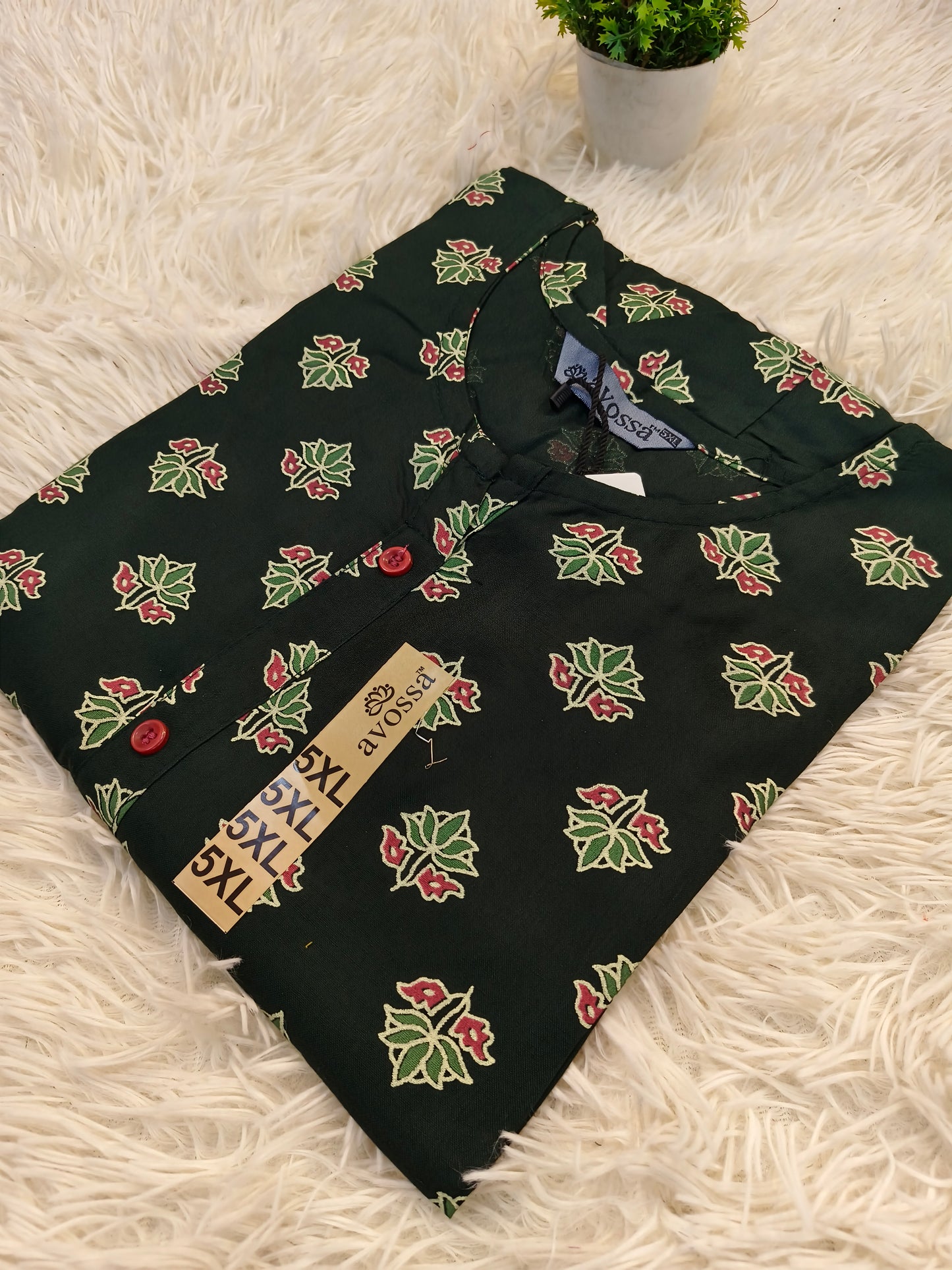 Bottle green Rayon straight kurta