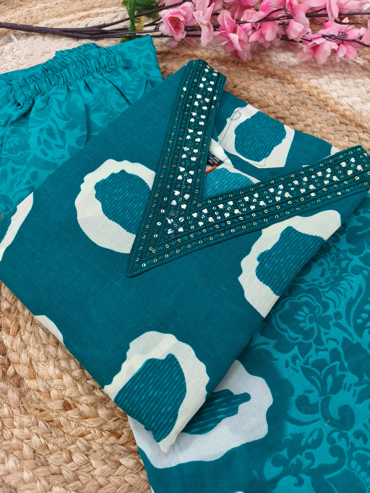 Blue Cotton sets with duppatta