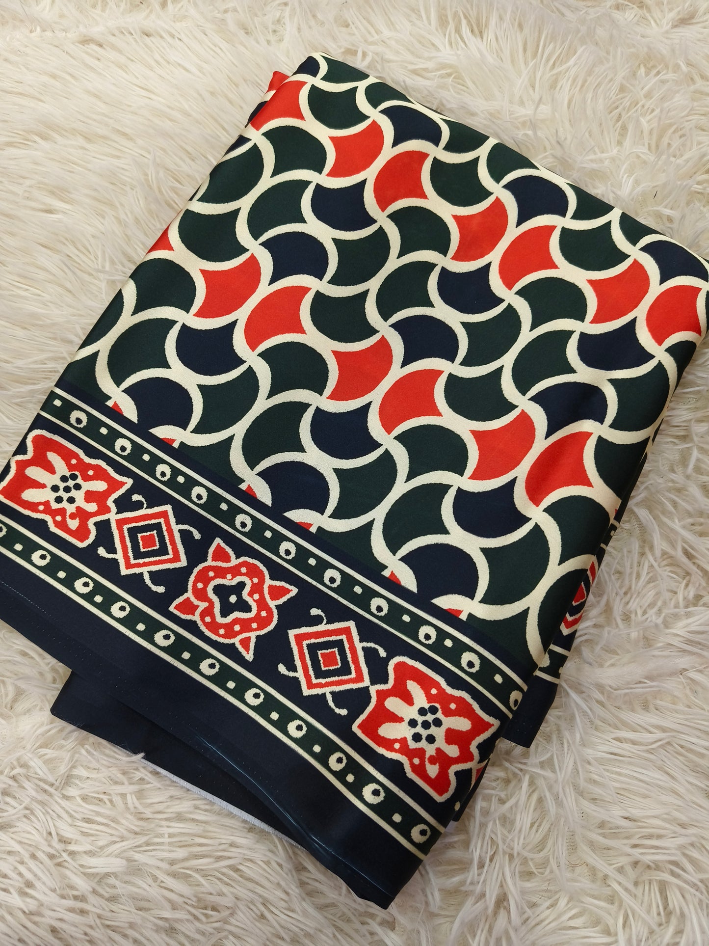 Bottle Green crepe silk saree