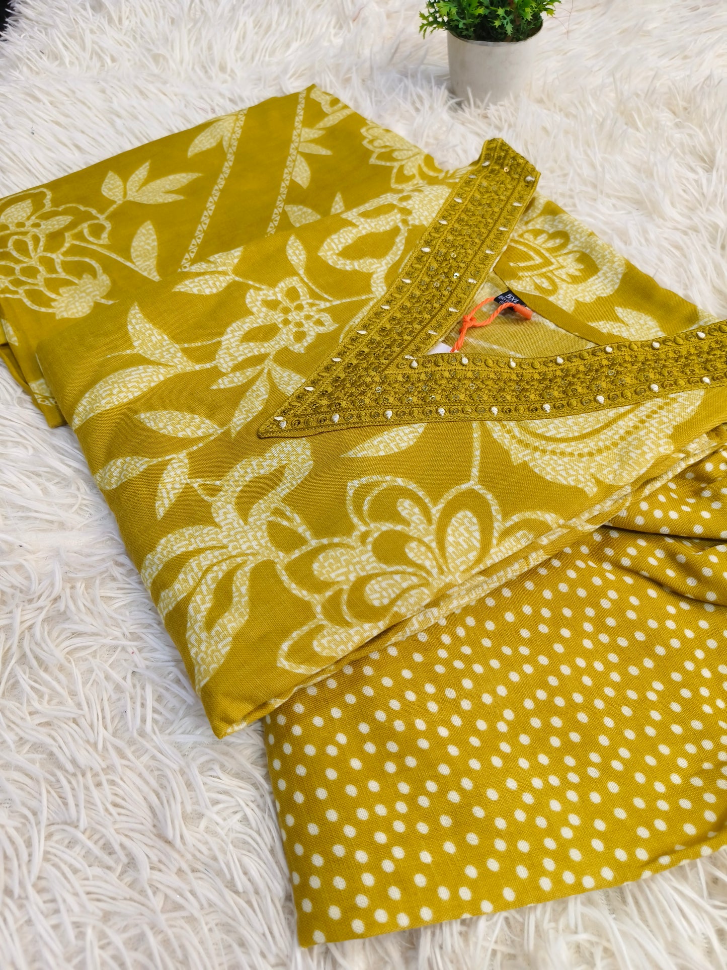 Yellow cotton sets with duppata