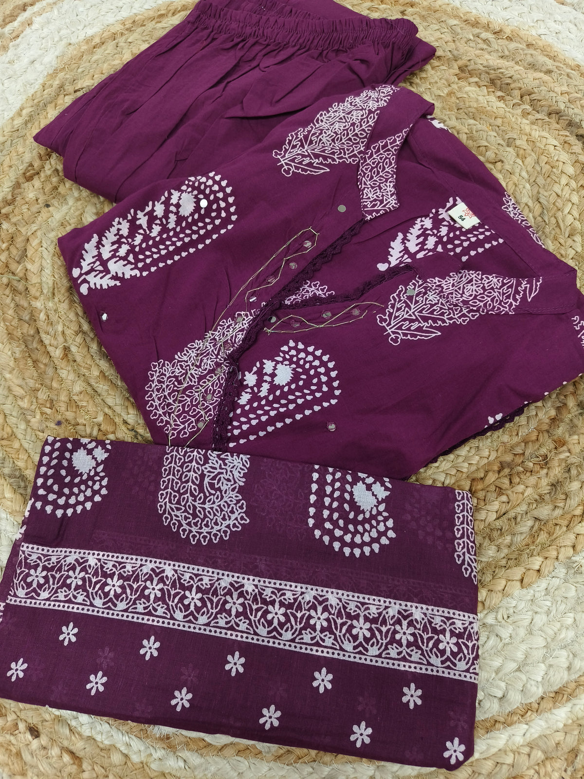 Wine Pure cotton suits